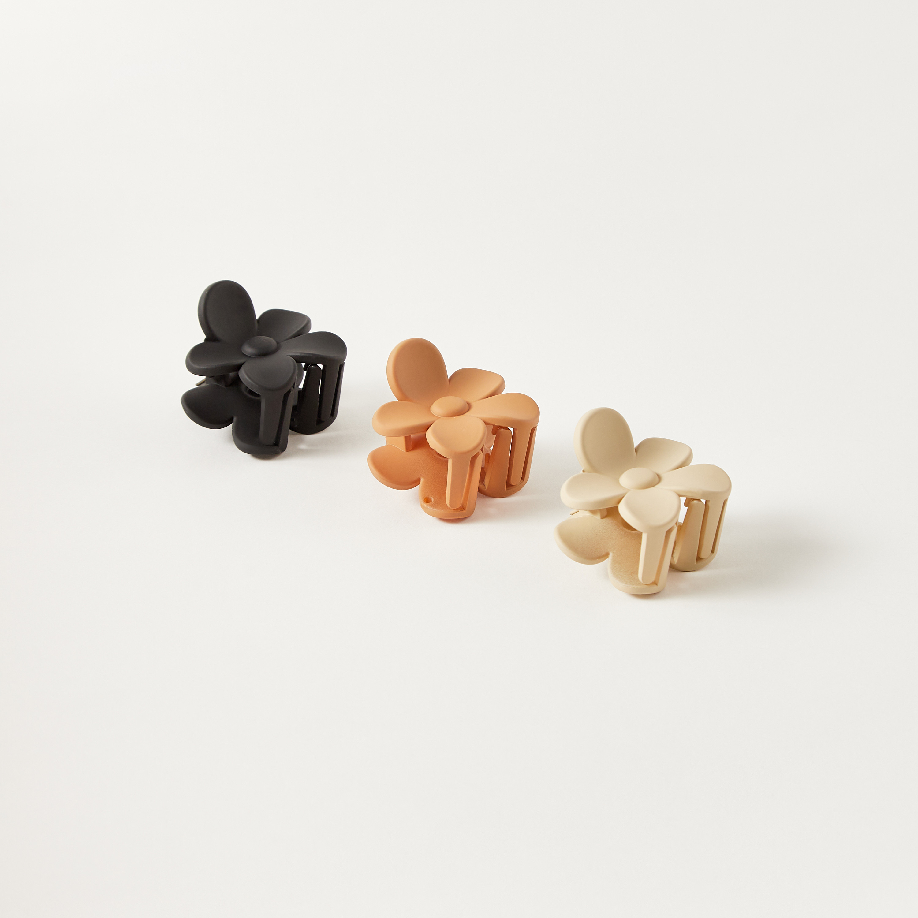 Solid Flower Hair Clamp - Set of 3-women-hairaccessories-clamps-image-1