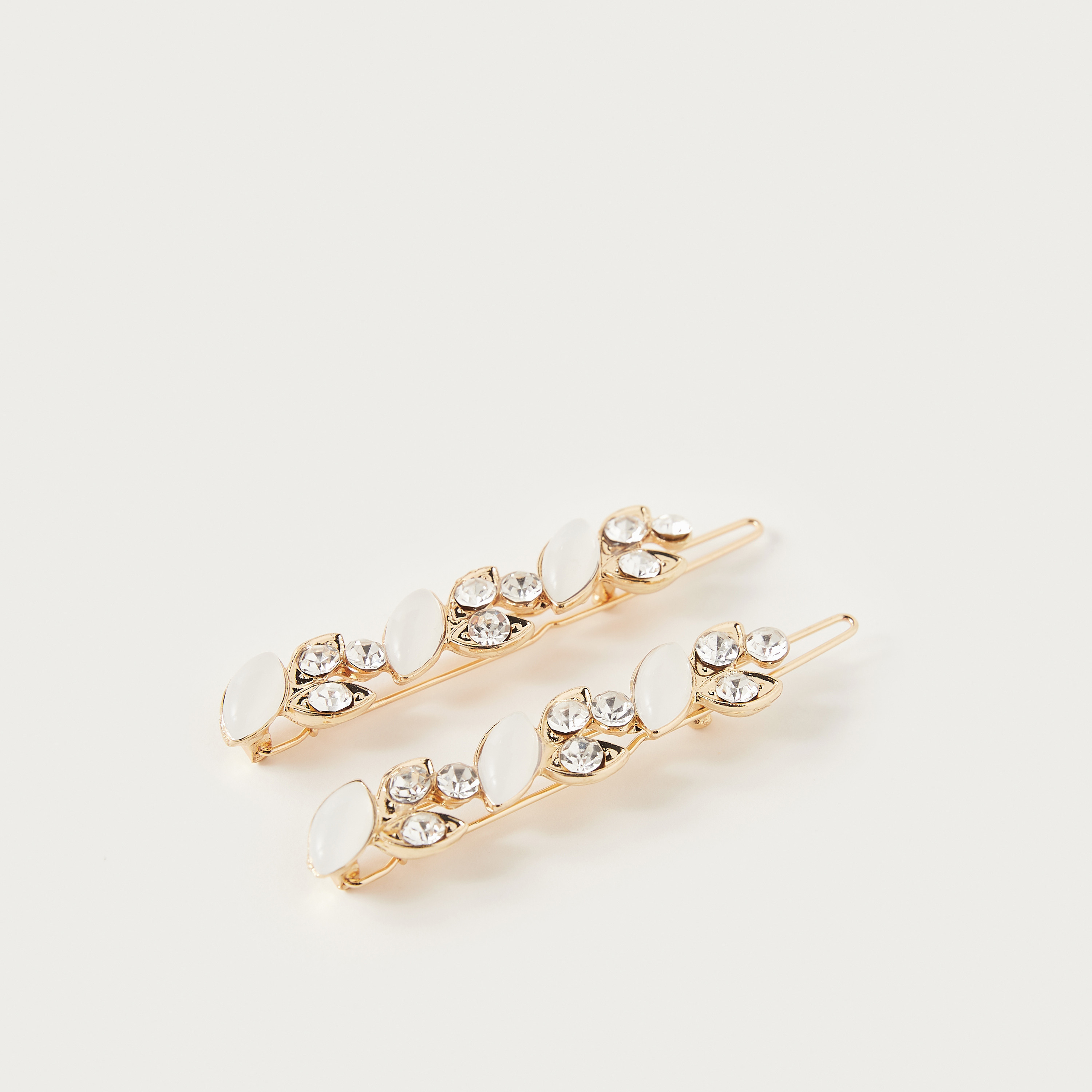 Shop Stone Embellished Hair Clip - Set of 2 Online