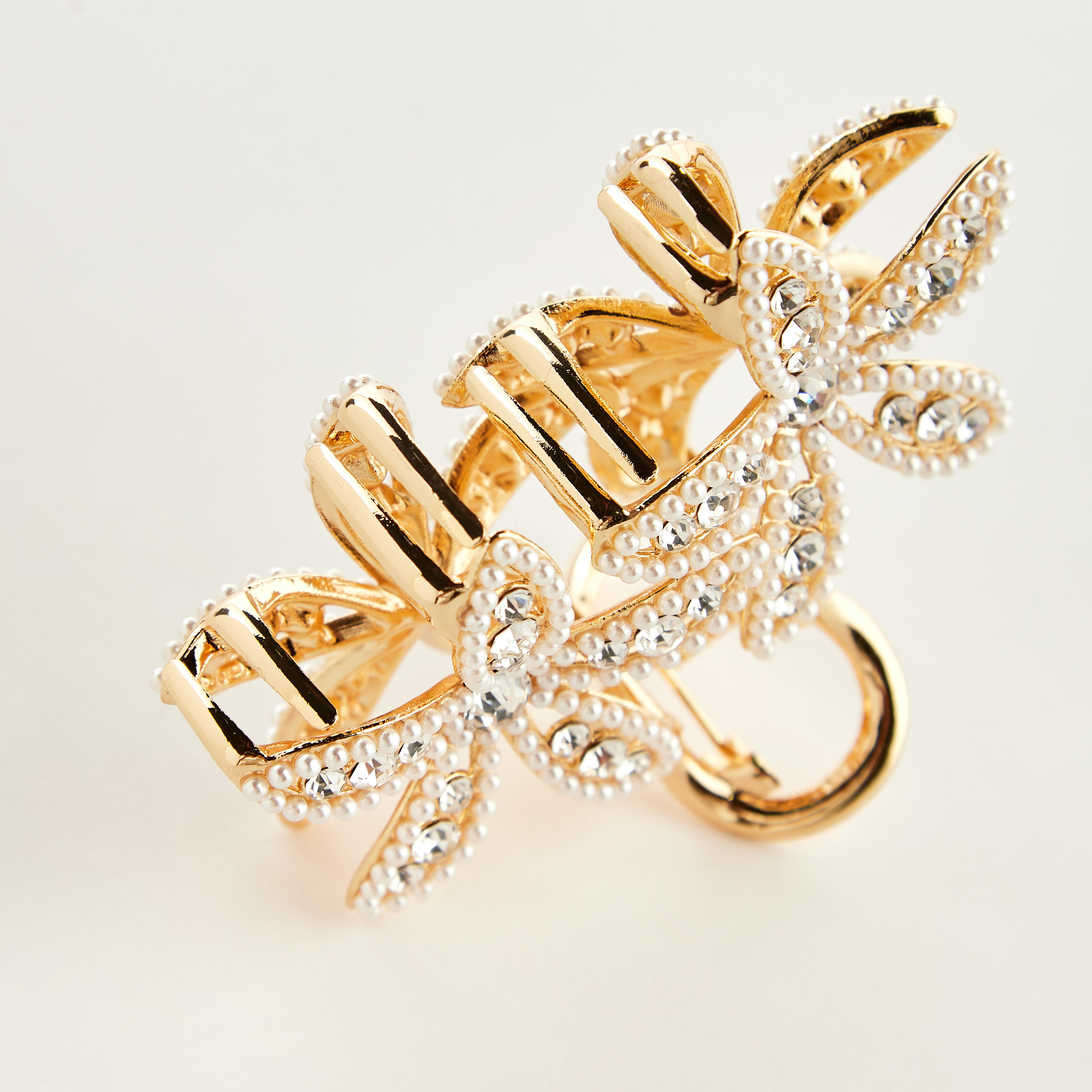 مشبك شعر زهرة مزين باللؤلؤ والأحجار-women-hairaccessories-clamps-image-4