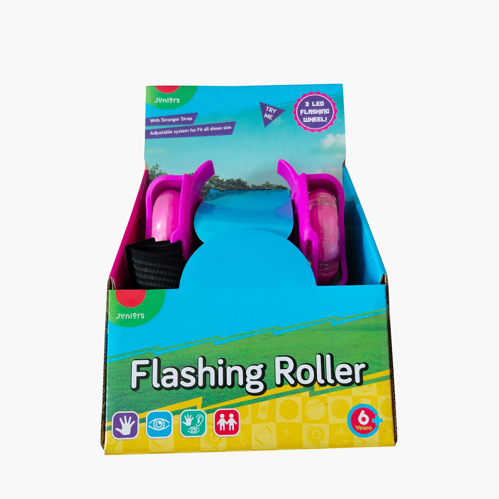 Juniors Solid 3-LED Flashing Roller Skates-toys-outdoor-sports-image-3