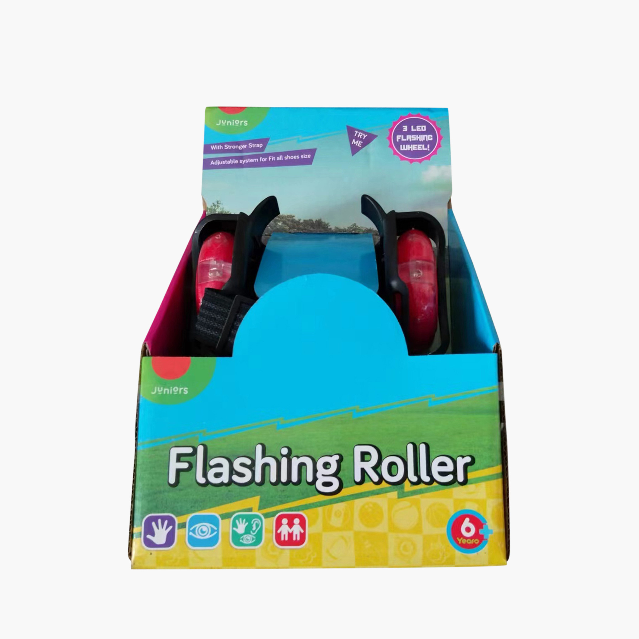 Juniors Solid 3-LED Flashing Roller Skates-toys-outdoor-sports-image-1