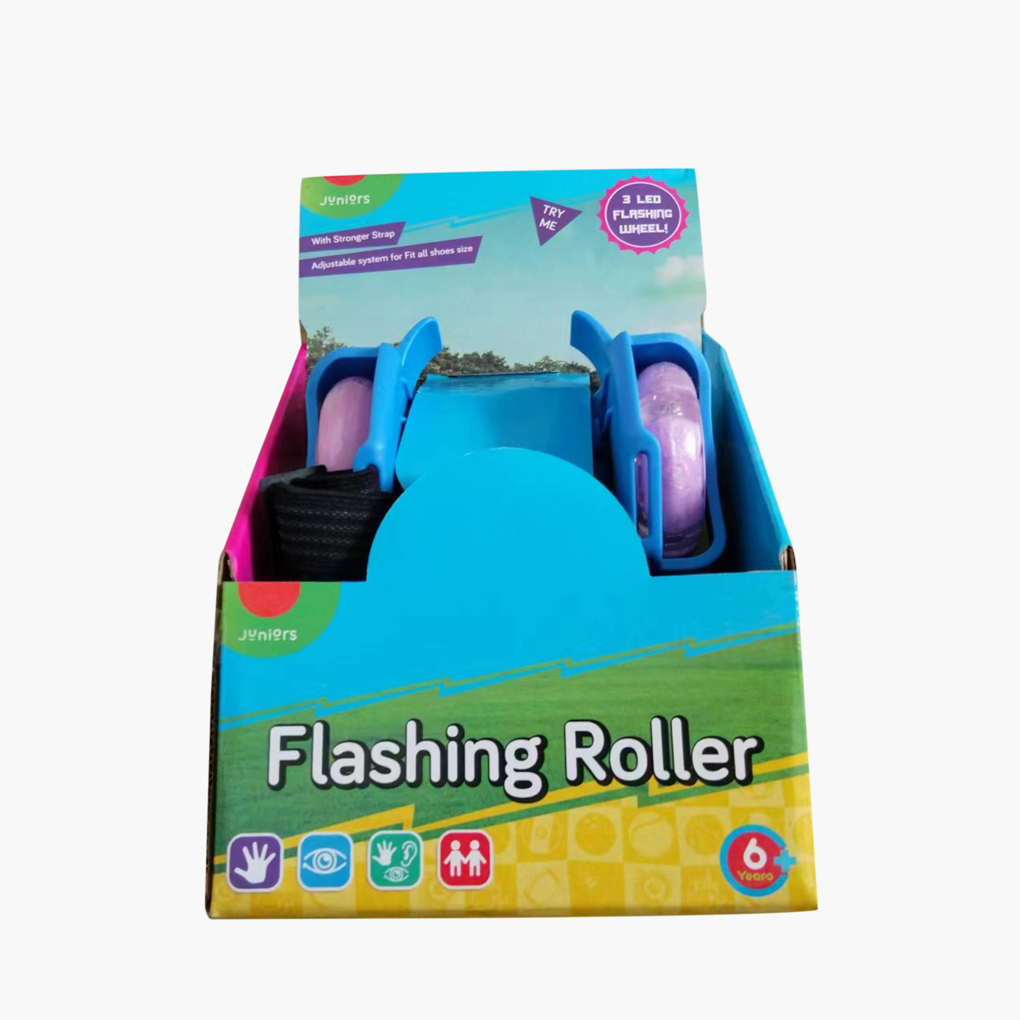Juniors Solid 3-LED Flashing Roller Skates-toys-outdoor-sports-image-1