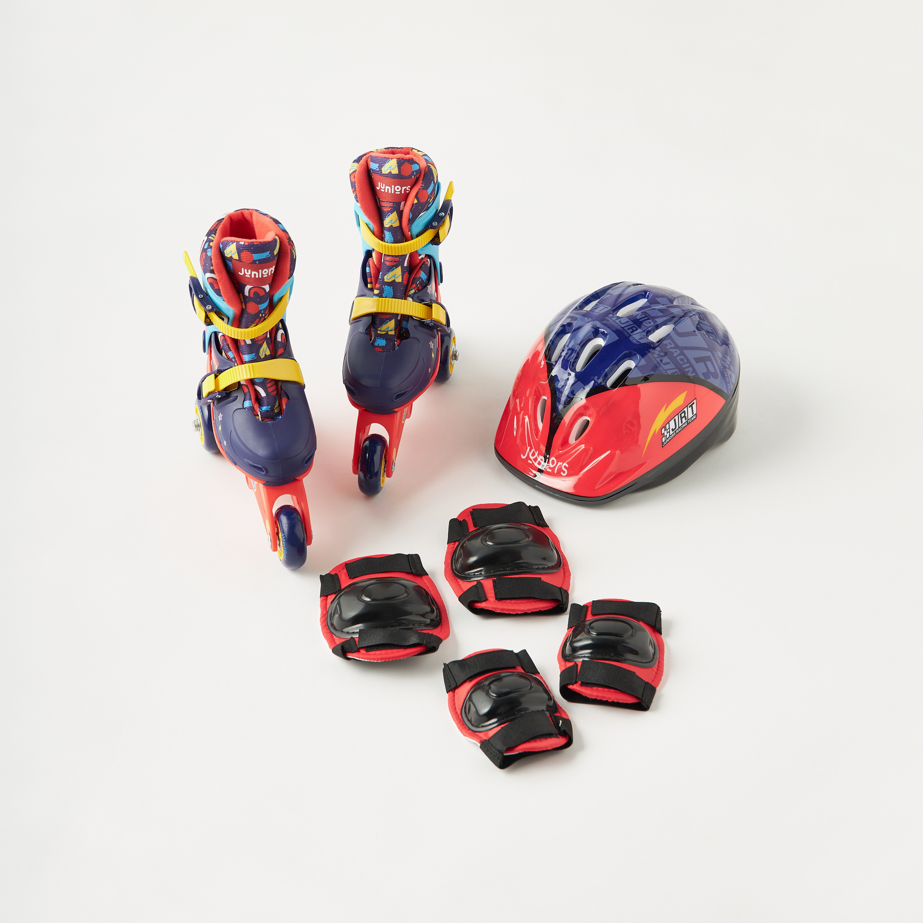 أحذية تزلج مضمنة وقابلة للتعديل مع خوذة ولبادات حماية من جونيورز-toys-outdoor-sports-image-1