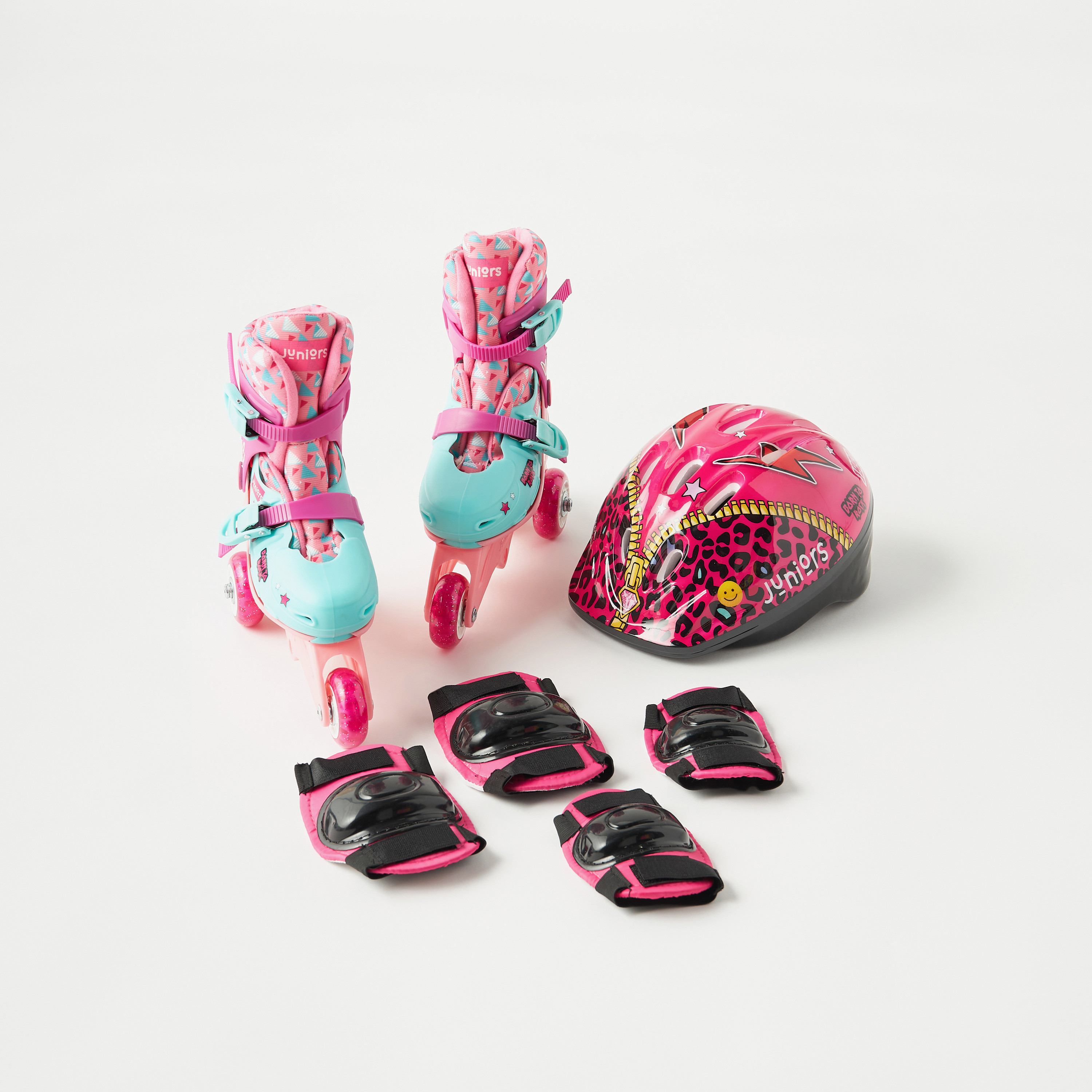 أحذية تزلج مضمنة قابلة للتعديل مع خوذة ولبادات حماية من جونيورز-toys-outdoor-sports-image-1