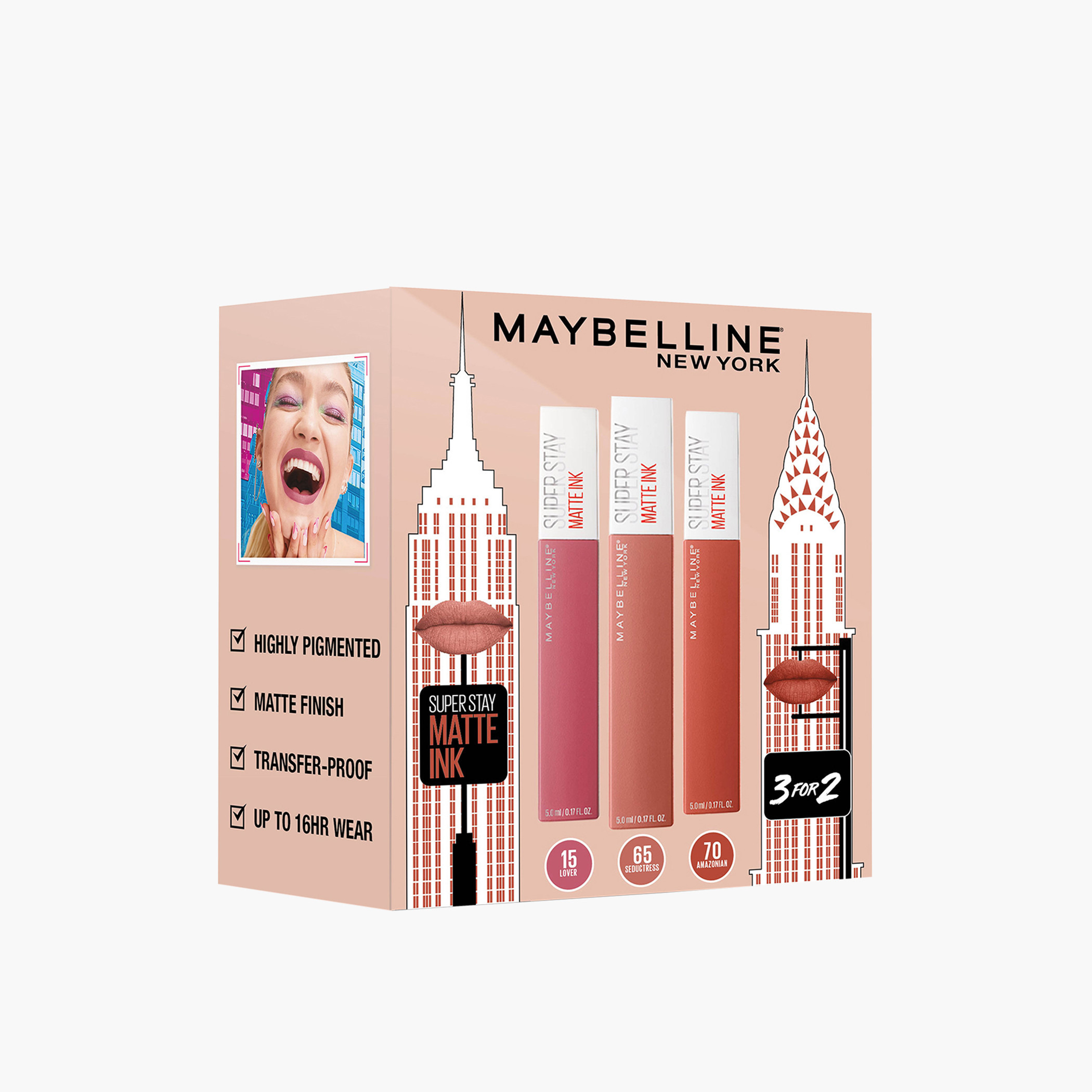 مجموعة أحمر شفاه سوبر ستاي مات إنك 3 قطع من مايبيلين نيويورك-beautyandpersonalcare-giftsets-image-1