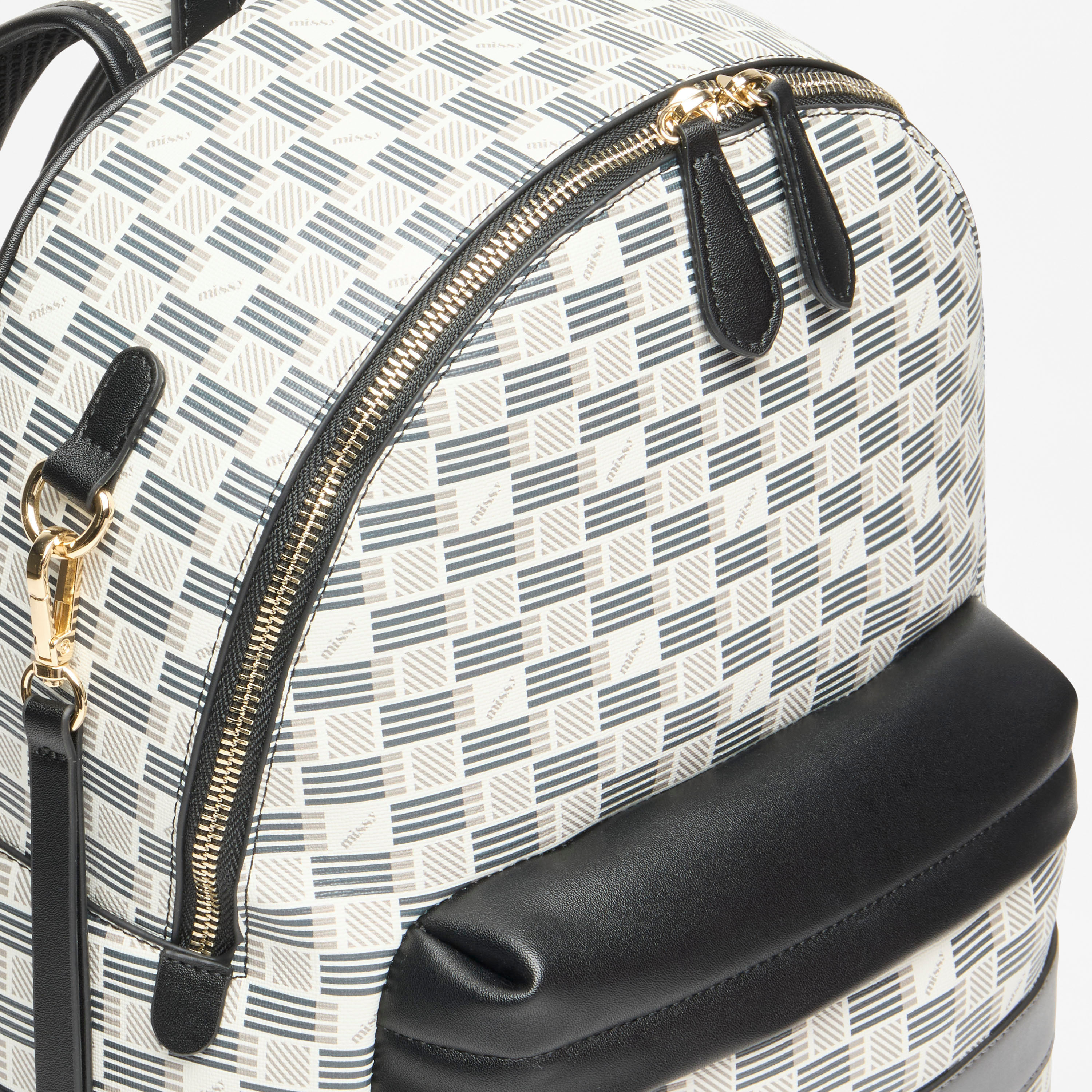 Missy Logo Detail Backpack with Zip Closure and Adjustable Shoulder Straps-women-bagsandwallets-backpacks-image-3