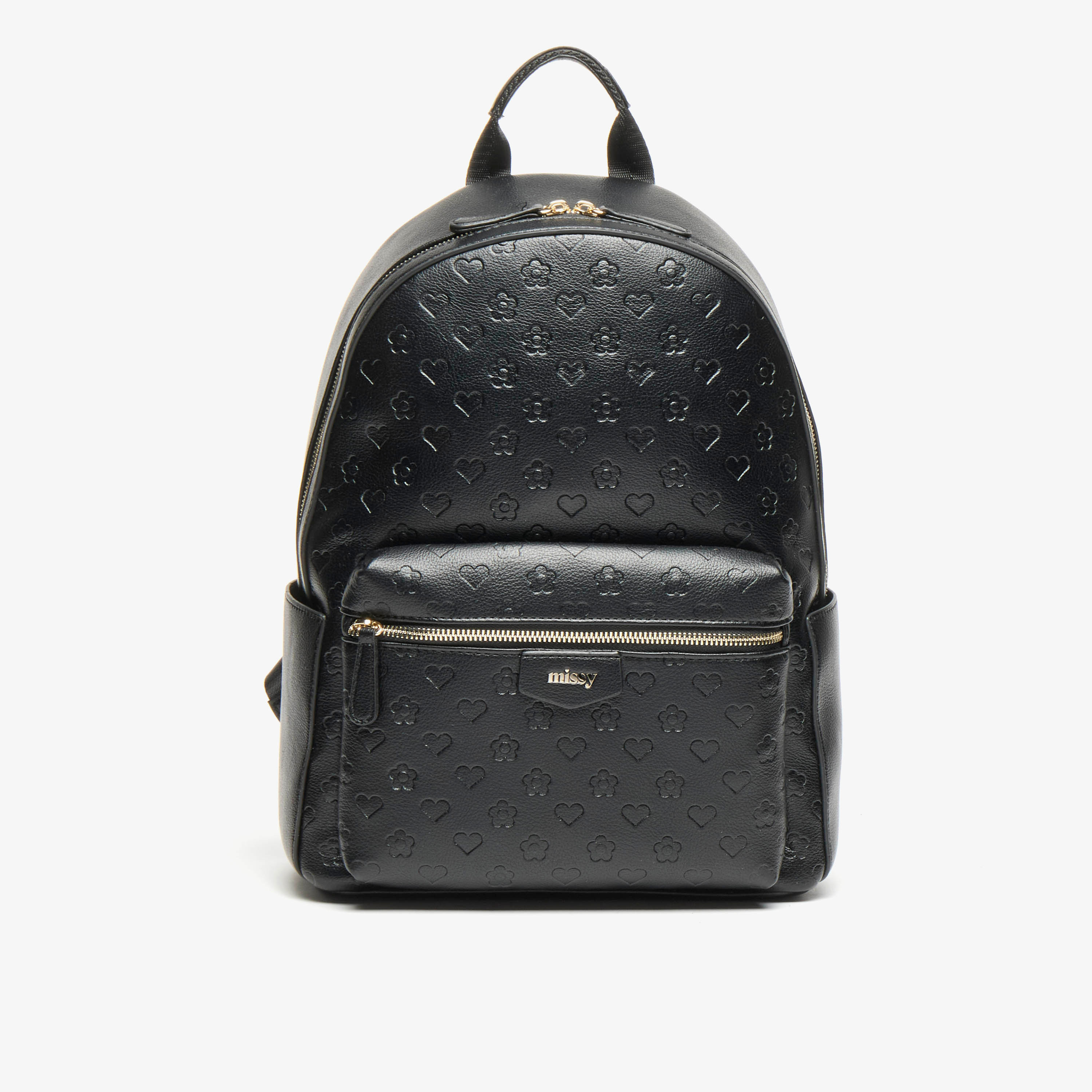 Buy Women s Missy Monogram Detail Embossed Backpack with Zip Closure Online Centrepoint Bahrain