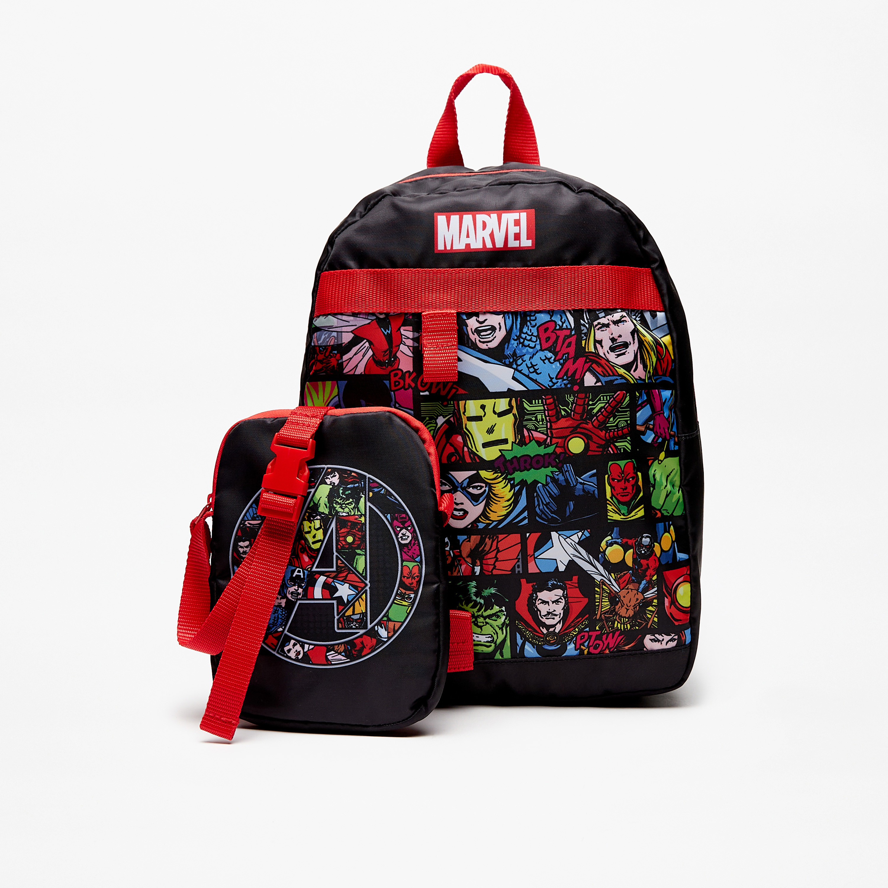 Marvel Avengers Print Backpack and Pouch Set