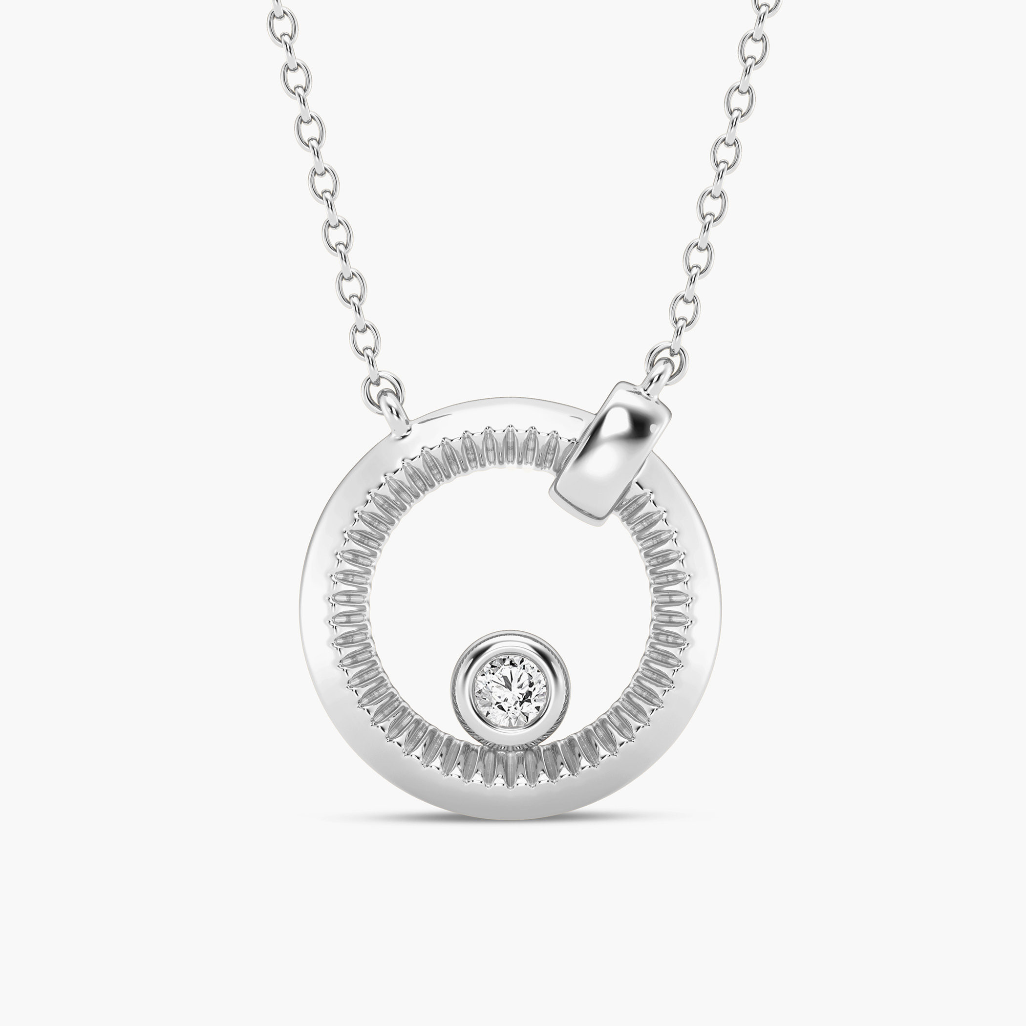 Diamond on sale circle necklaces