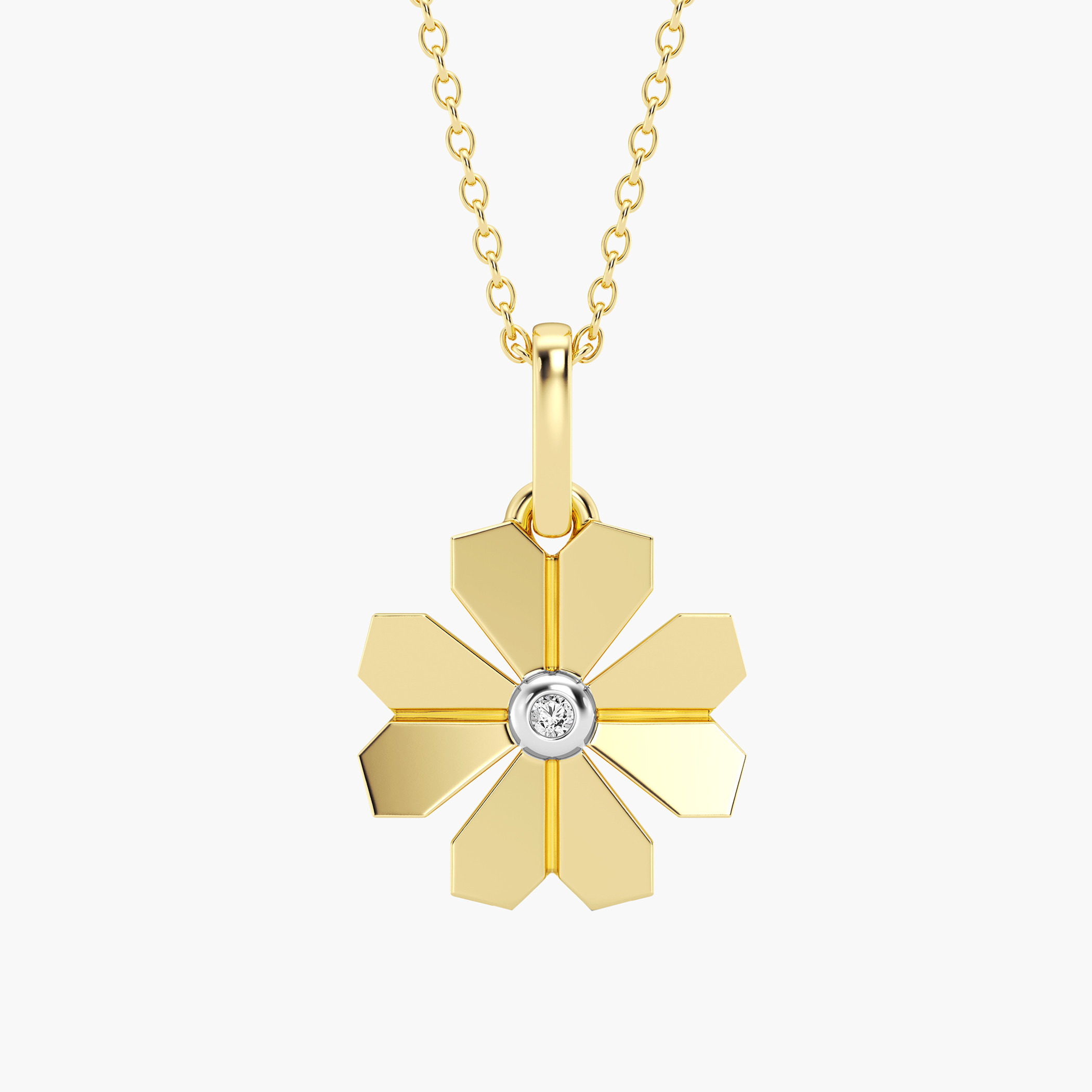 Diamond flower clearance pendant necklace