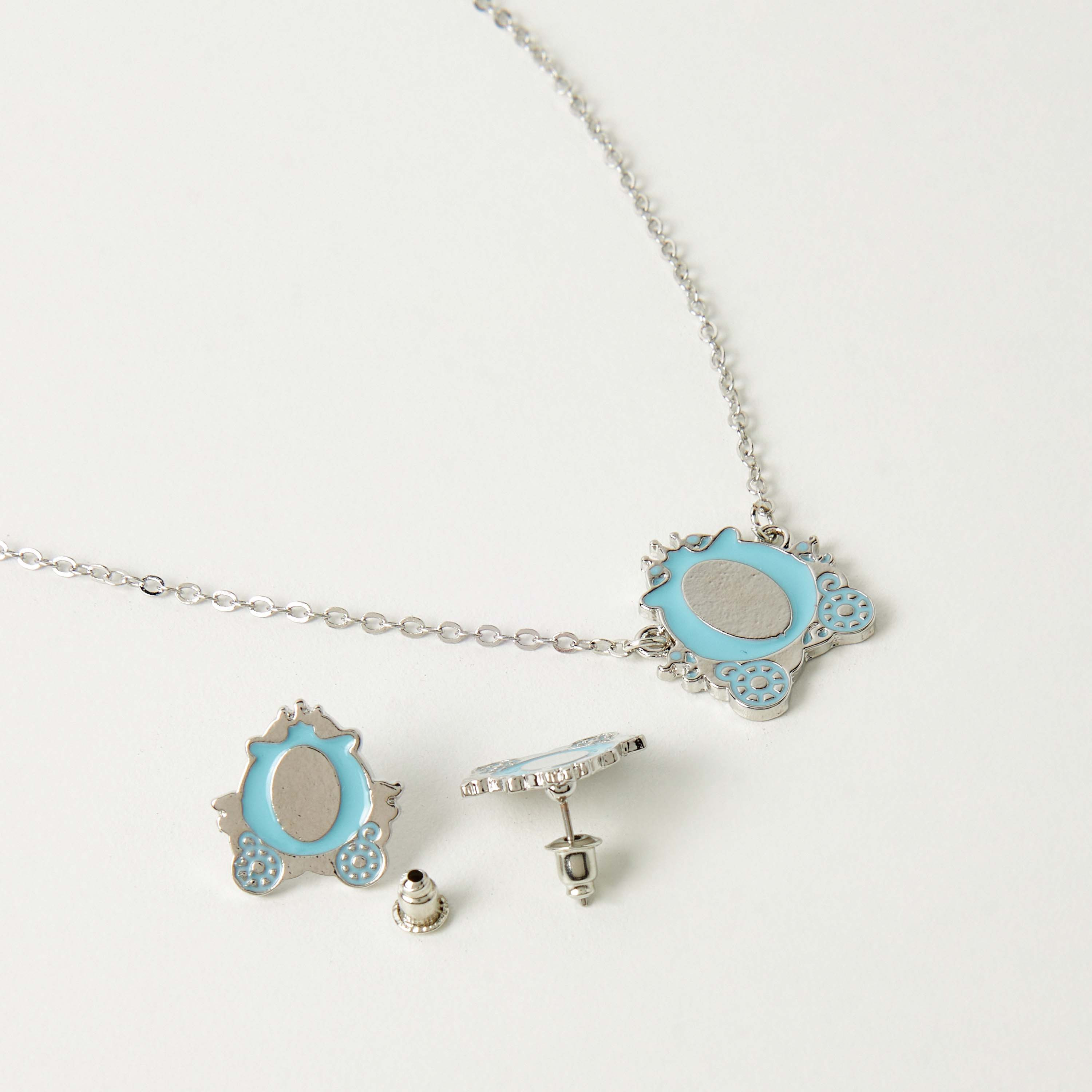 Charmz Princess Carriage Pendant Necklace and Earrings Set-girls-accessories-jewellery-image-2