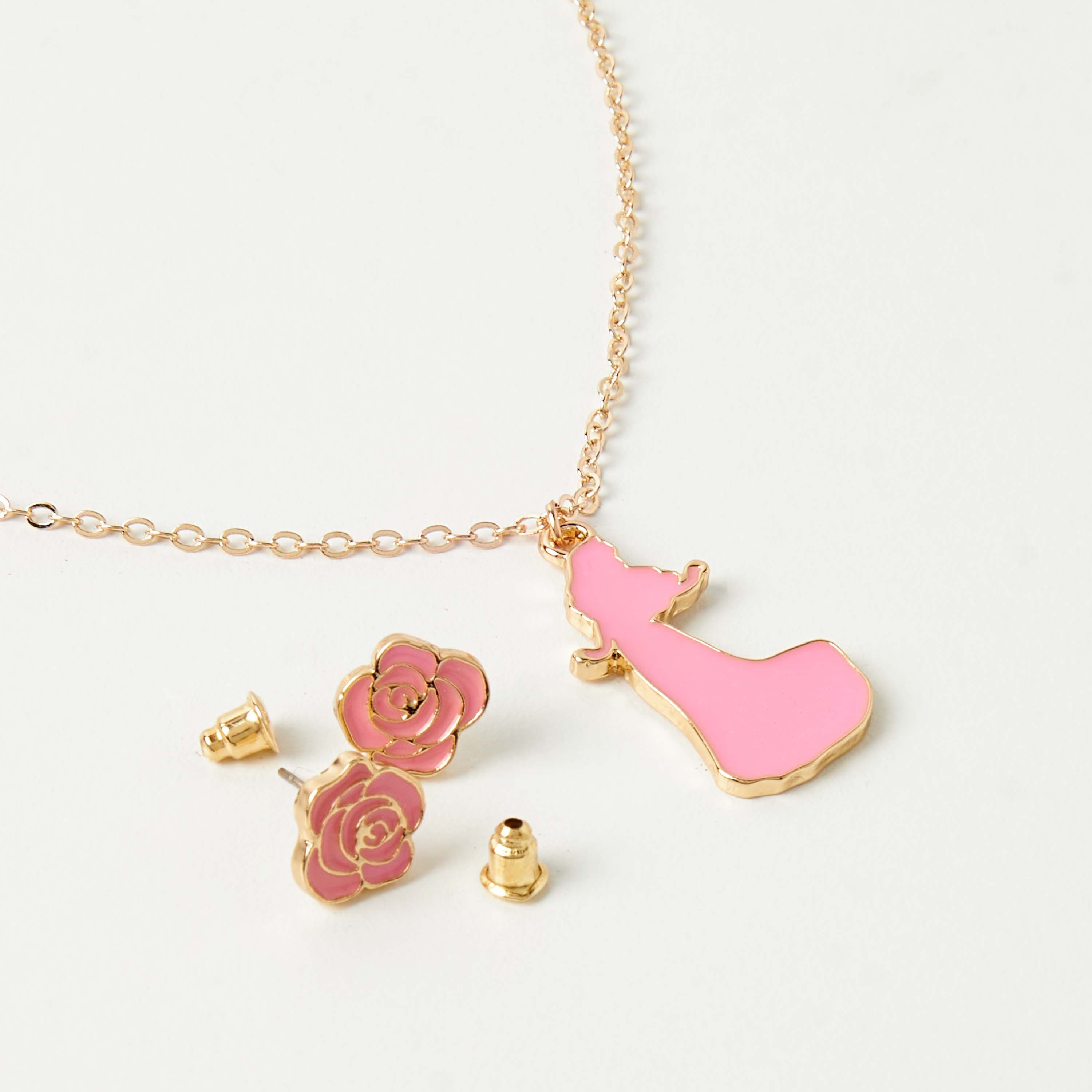 Charmz Charm Detail Pendant Necklace and Earrings Set-girls-accessories-jewellery-image-2