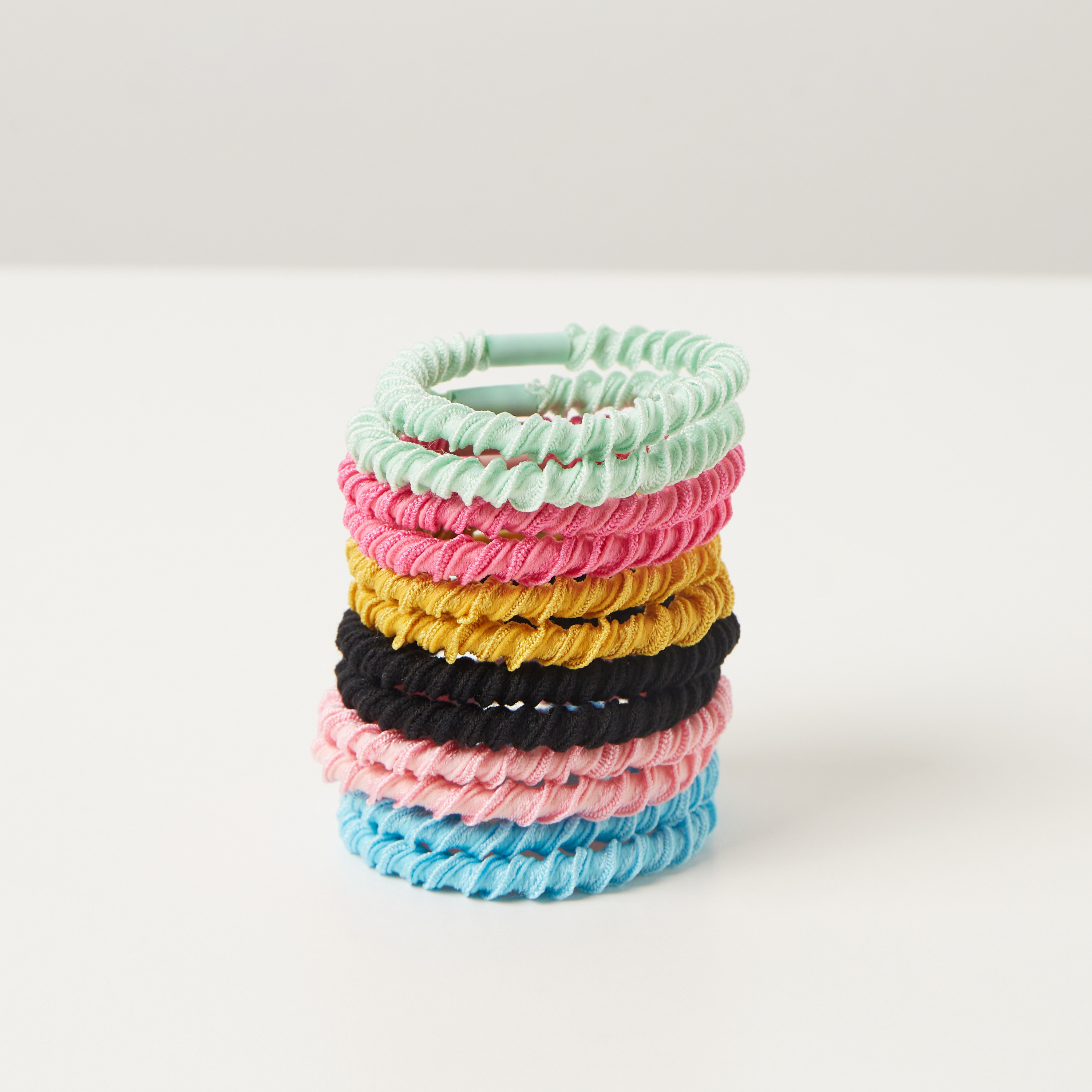 ربطات شعر بارزة الملمس من تشارمز - طقم 12 قطعة-girls-accessories-hairaccessories-image-1