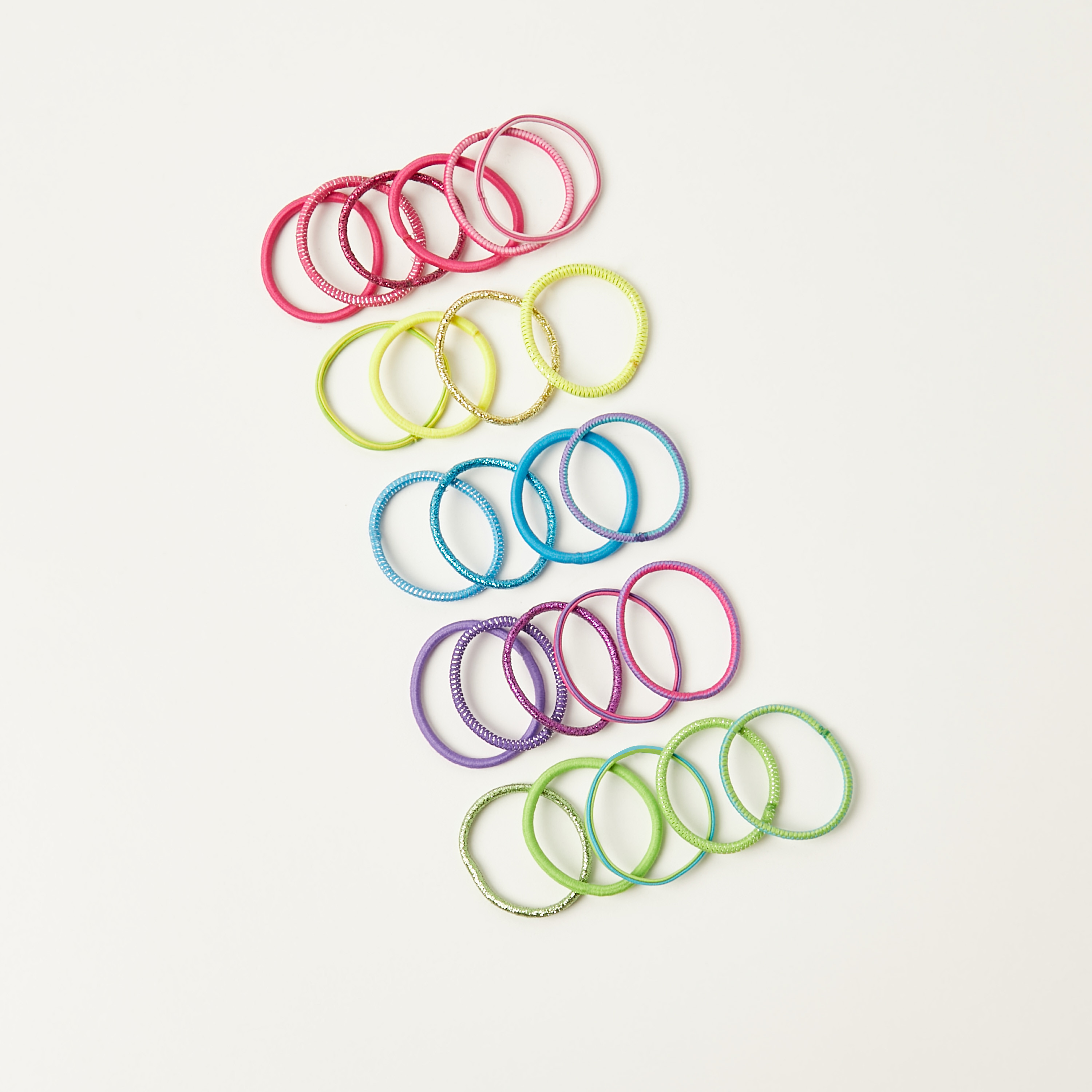 Charmz Textured Elasticated Hair Tie - Set of 24-girls-accessories-hairaccessories-image-2