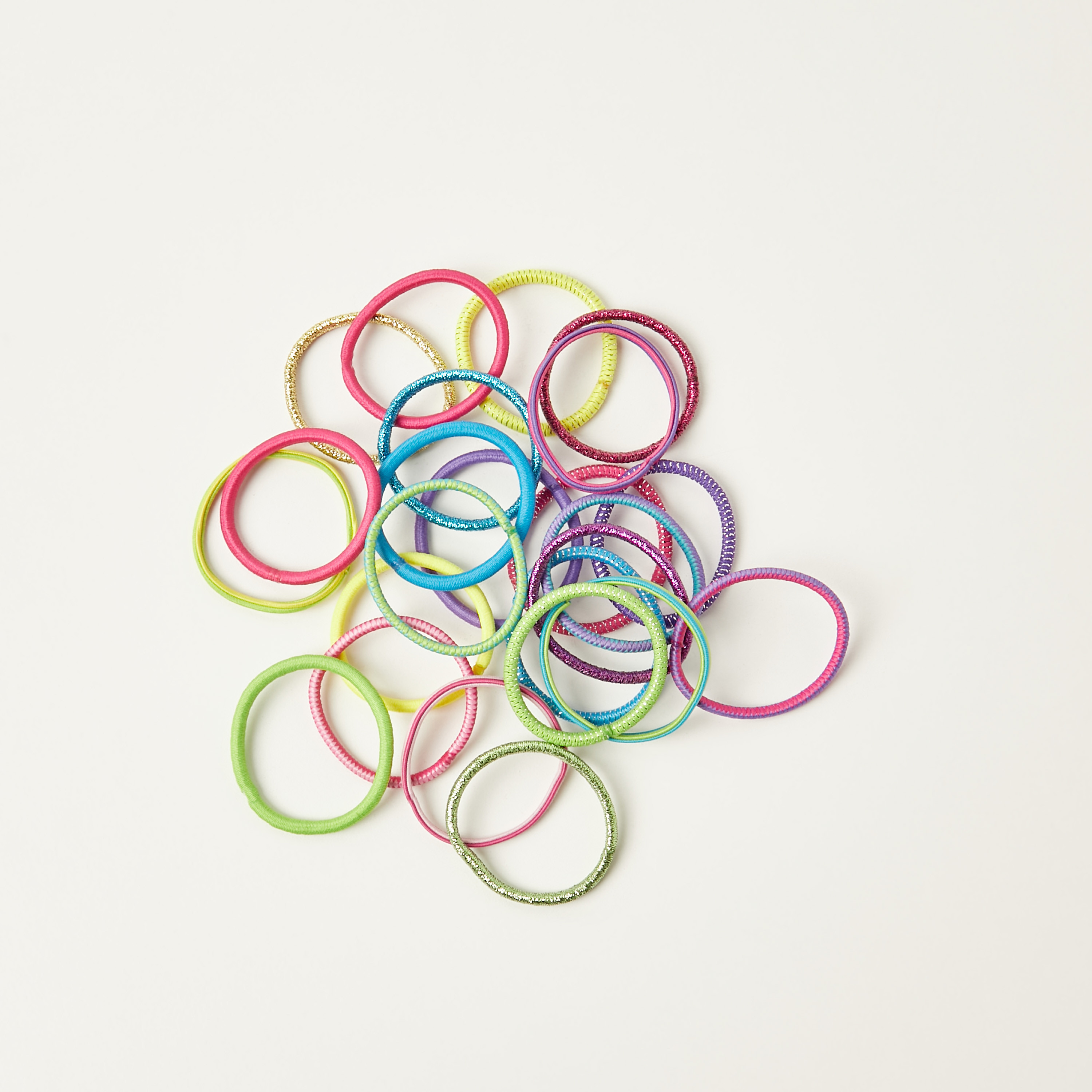 Charmz Textured Elasticated Hair Tie - Set of 24-girls-accessories-hairaccessories-image-3