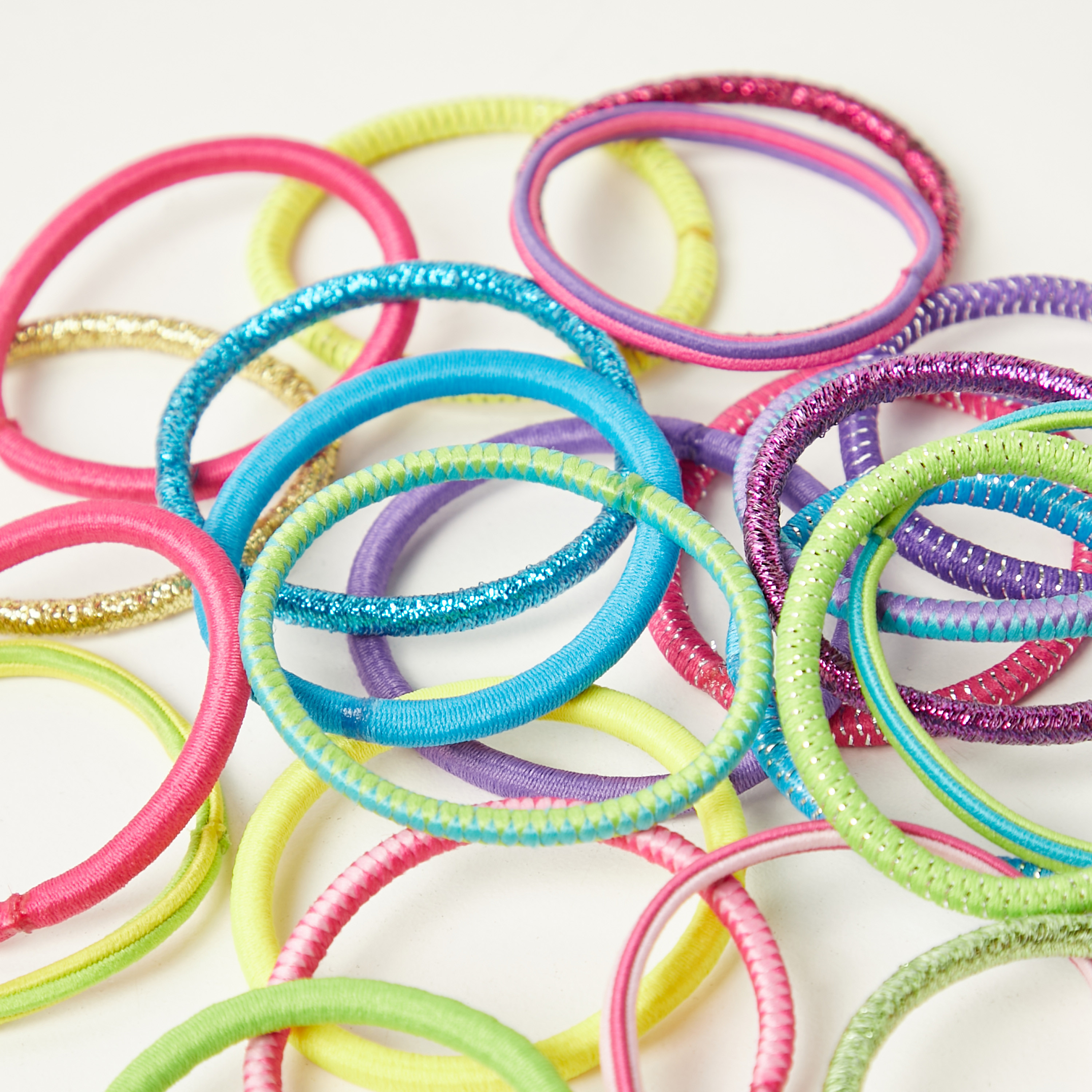 Charmz Textured Elasticated Hair Tie - Set of 24-girls-accessories-hairaccessories-image-4