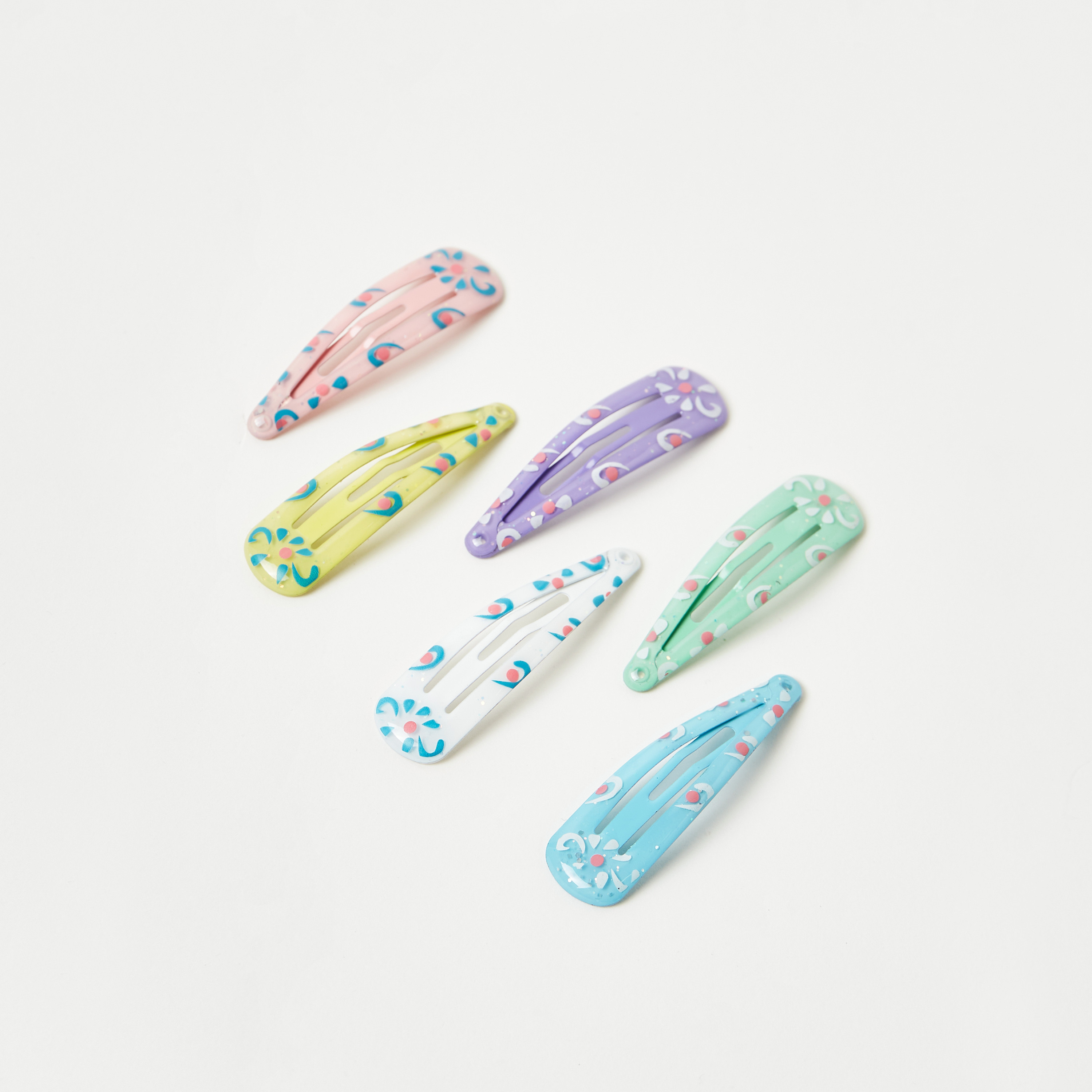 مشابك شعر بطبعات من تشارمز - طقم 6 قطع-girls-accessories-hairaccessories-image-1