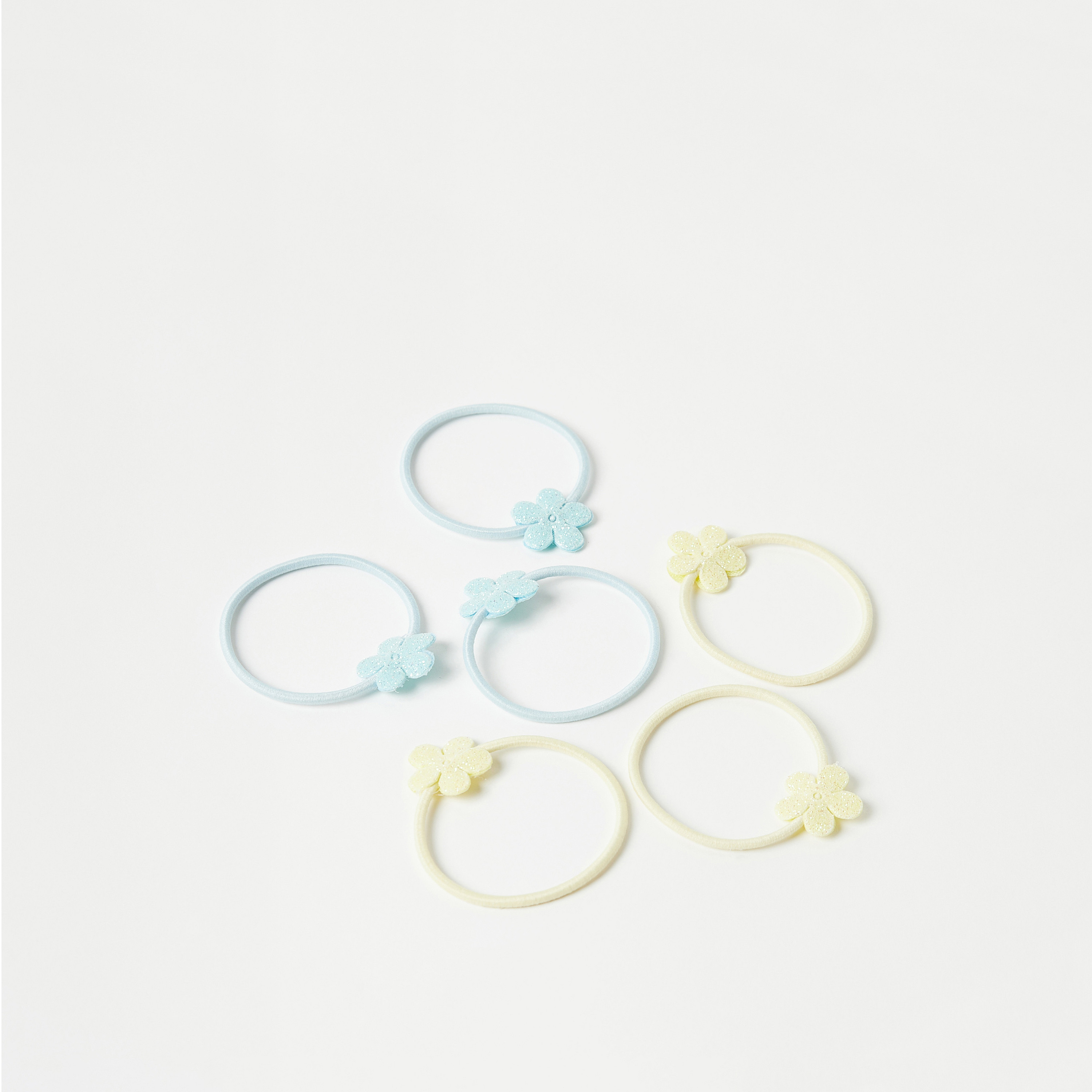 Charmz Flower Embellished Hair Tie - Set of 6-girls-accessories-hairaccessories-image-1