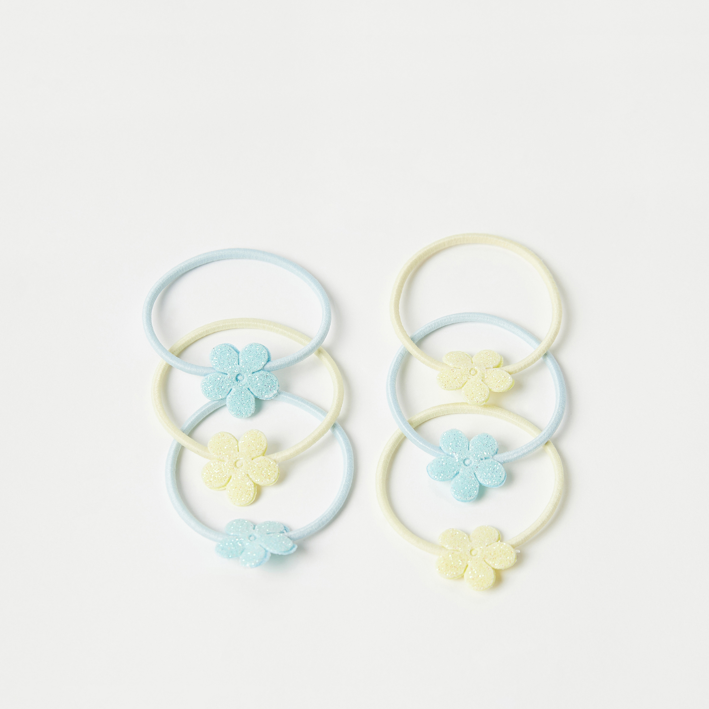 Charmz Flower Embellished Hair Tie - Set of 6-girls-accessories-hairaccessories-image-2