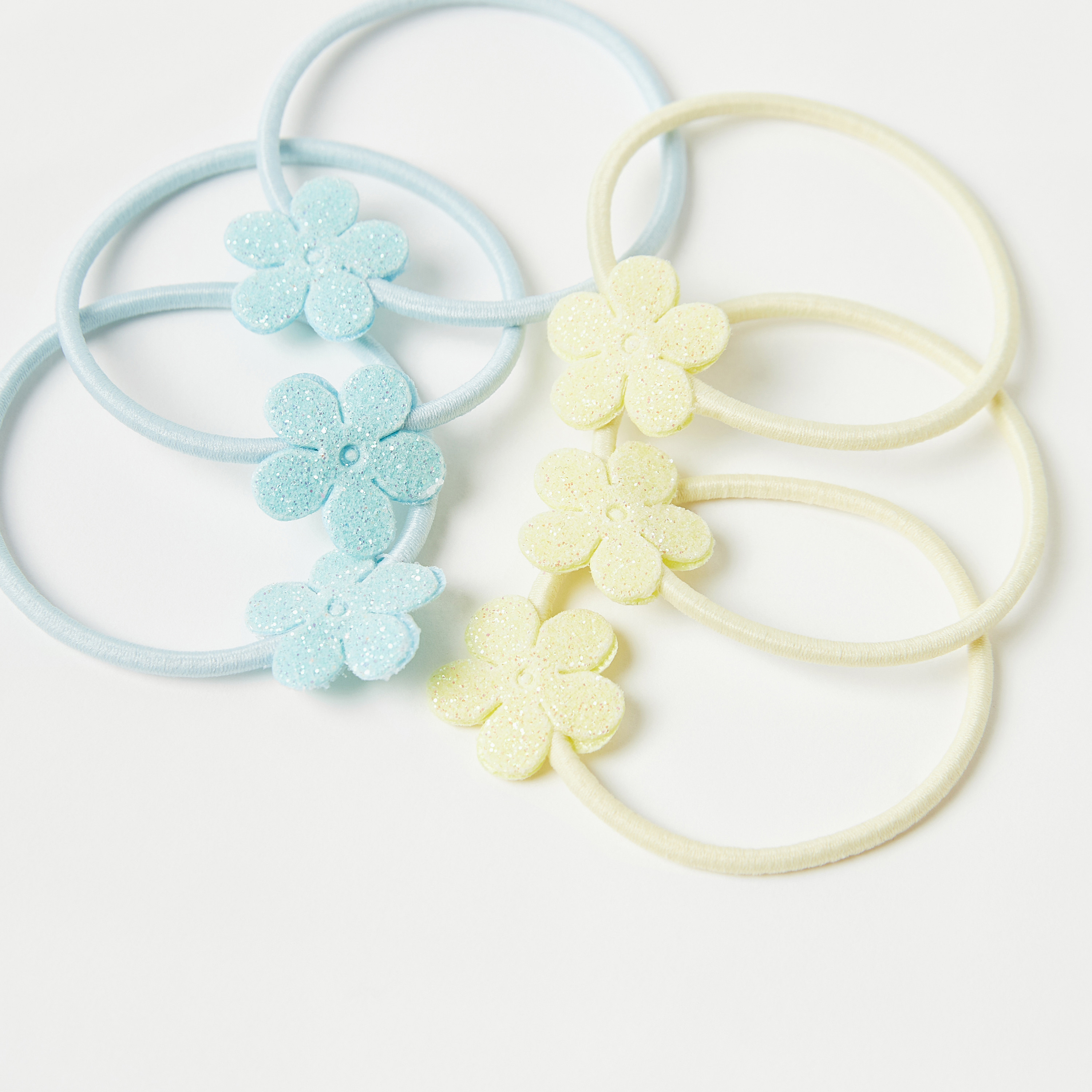 Charmz Flower Embellished Hair Tie - Set of 6-girls-accessories-hairaccessories-image-3