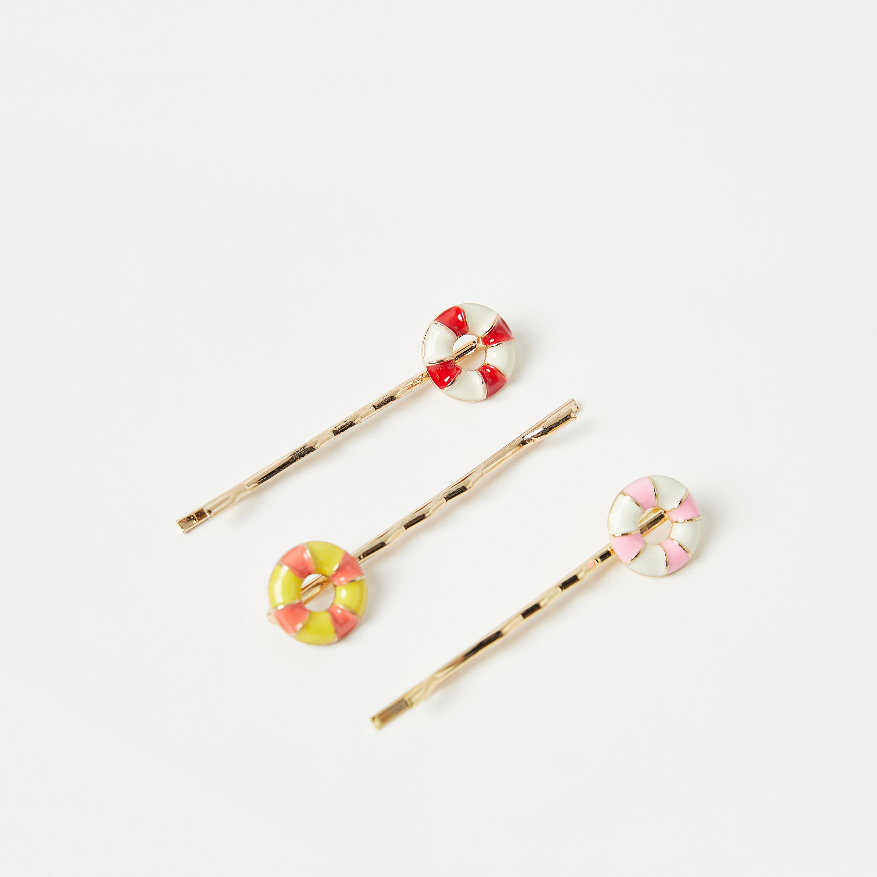 Charmz Candy Enamelled Hairpin - Set of 3-girls-accessories-hairaccessories-image-1