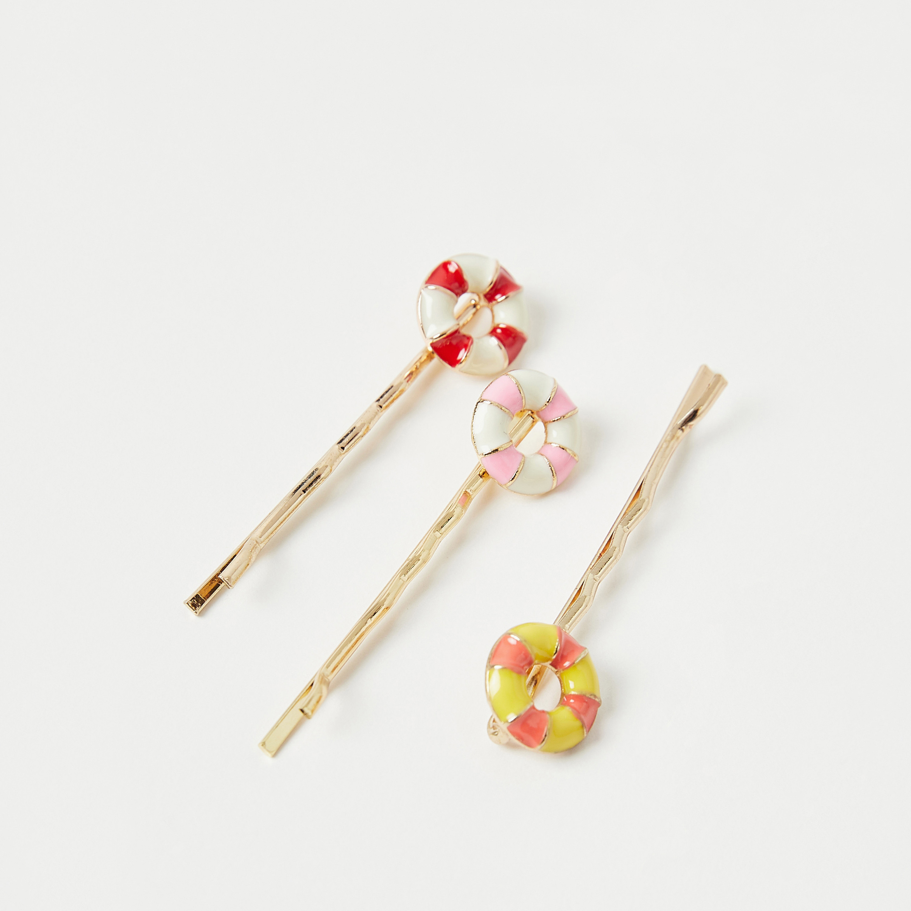 Charmz Candy Enamelled Hairpin - Set of 3-girls-accessories-hairaccessories-image-3