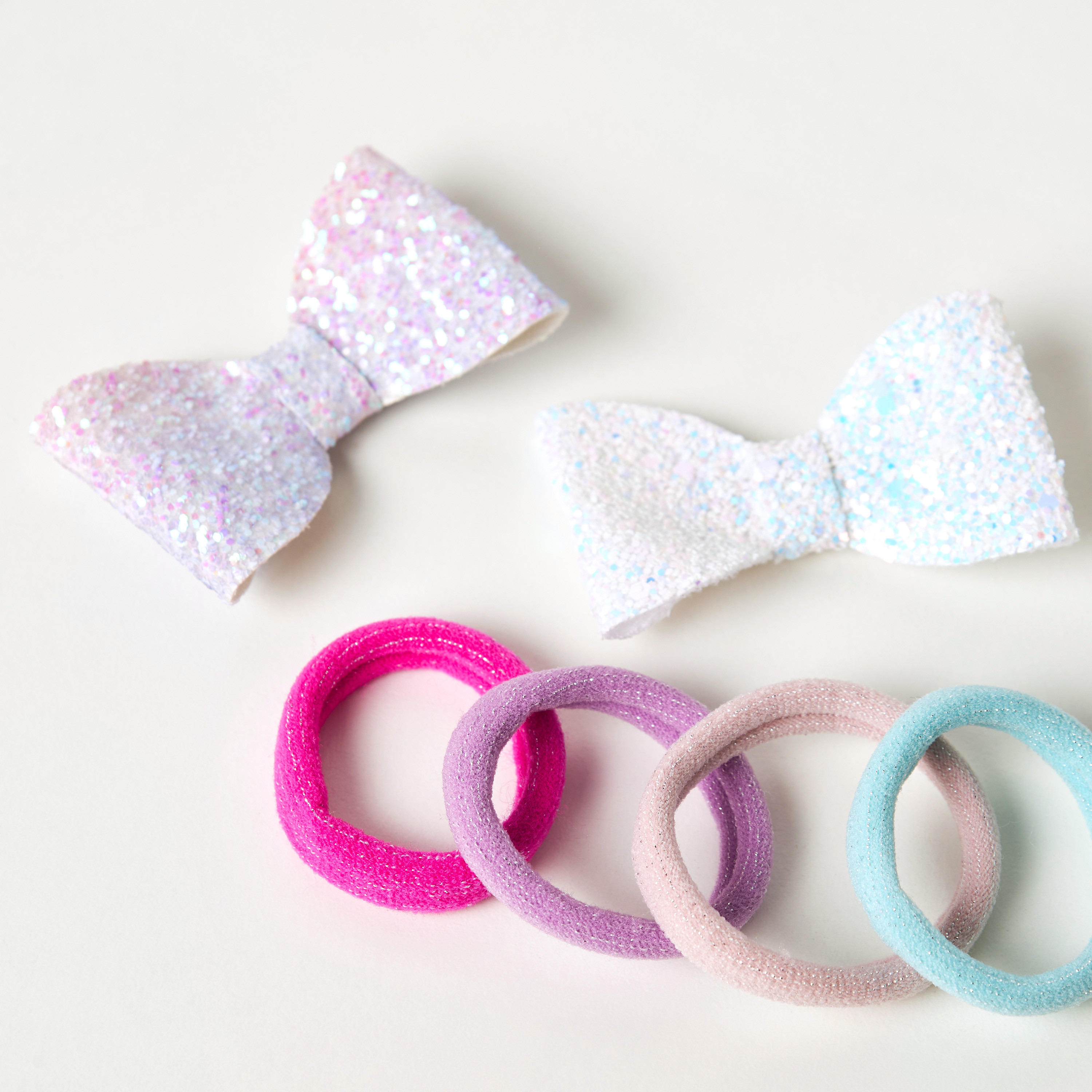 Charmz 6 Piece Hair Tie and Bow Hair Clip Set