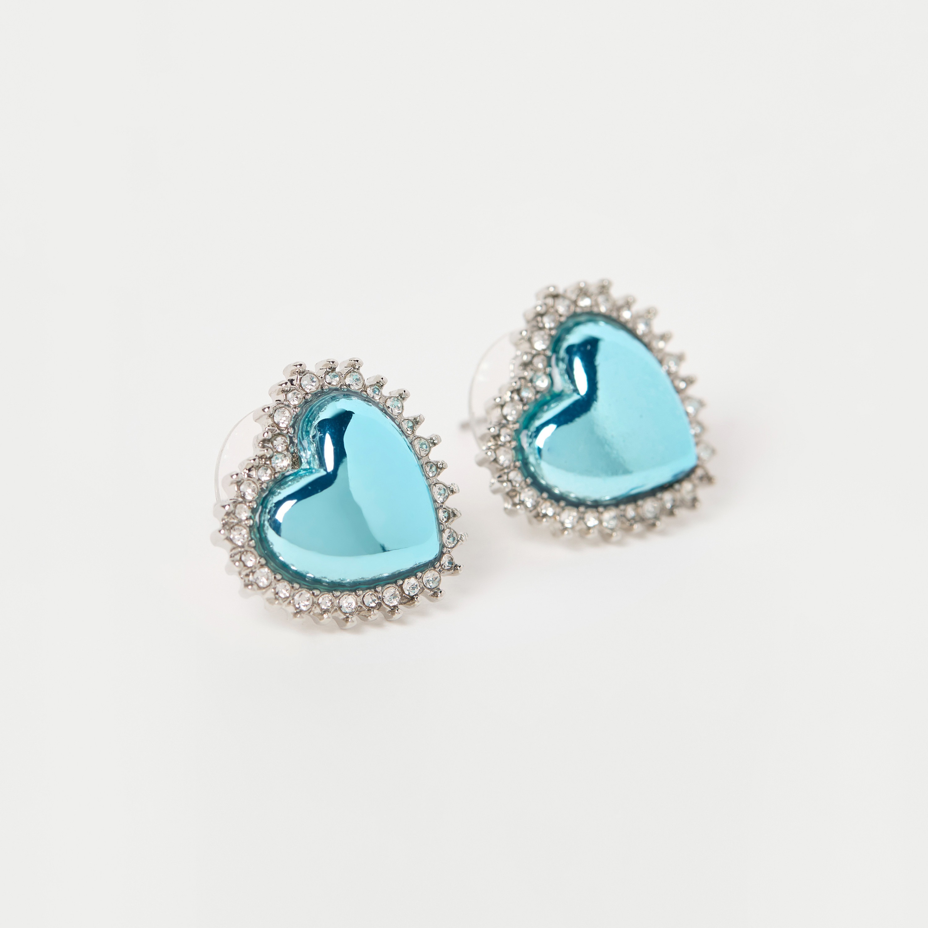 Charmz Embellished Heart Shape Earrings with Pushback Closure-girls-accessories-jewellery-image-2