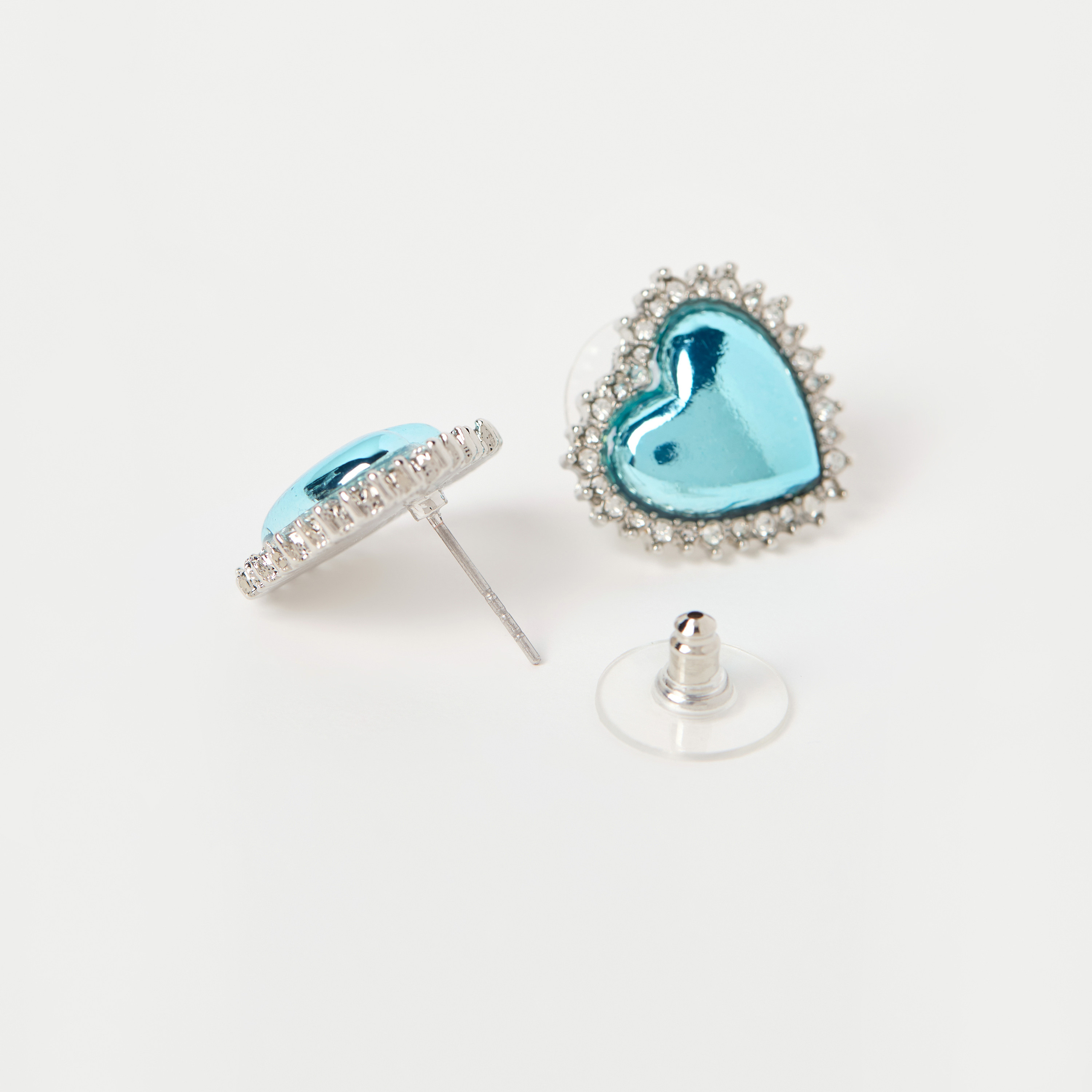 Charmz Embellished Heart Shape Earrings with Pushback Closure-girls-accessories-jewellery-image-3