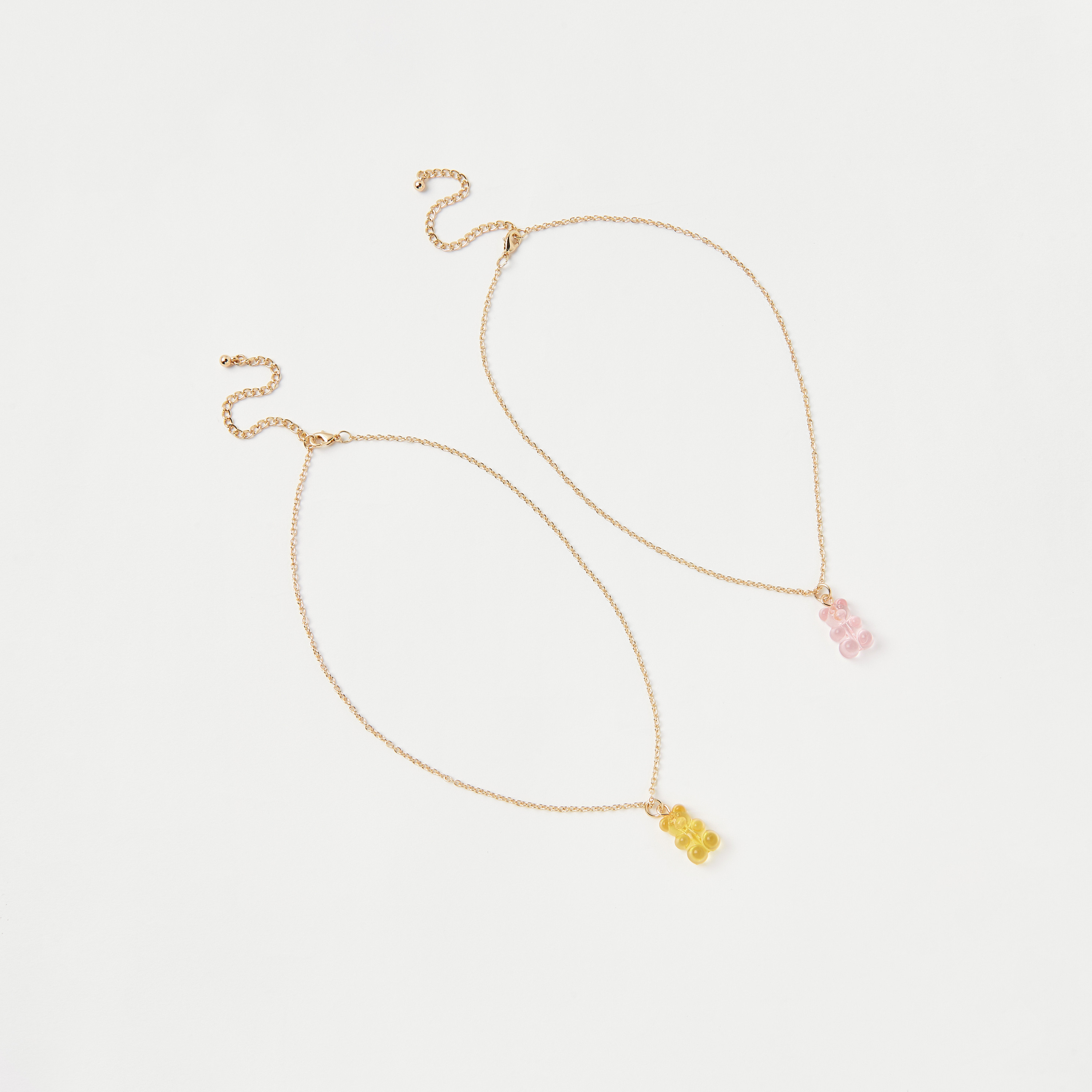 عقد بدلاية دب بمشبك إغلاق من تشارمز- طقم من قطعتين-girls-accessories-jewellery-image-1