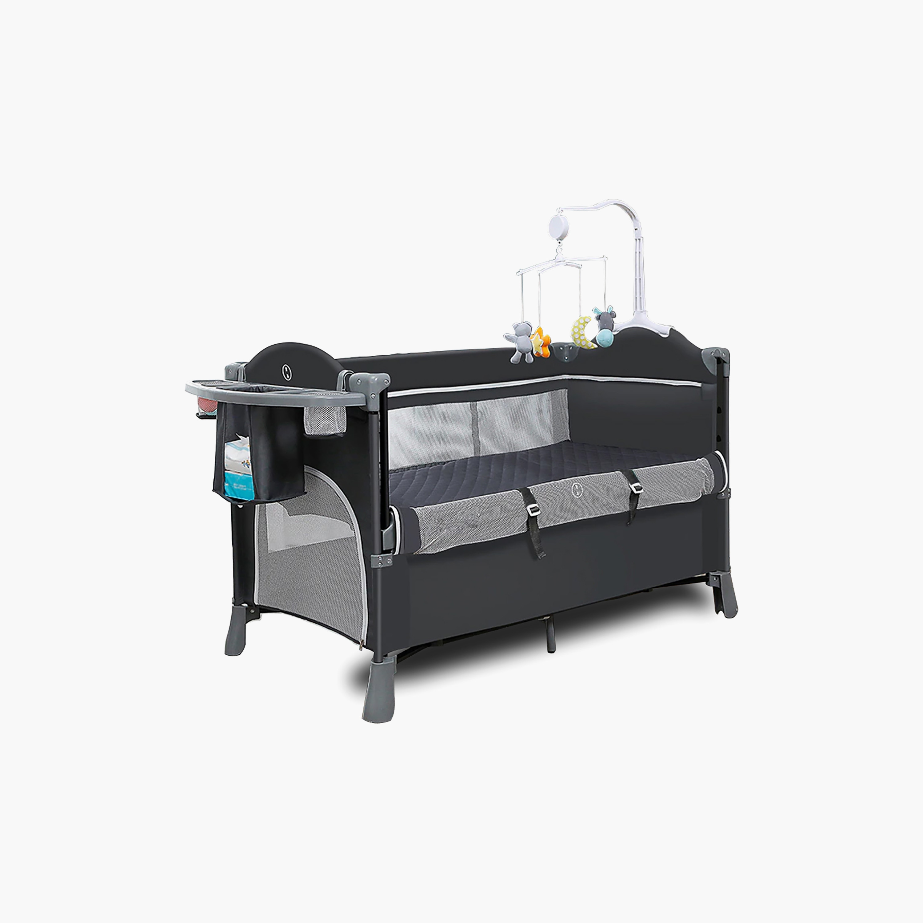 Teknum 4-in-1 Baby Bedside Co-Sleeper Bassinet and Playpen with Rocker-baby-nursery-furniture-cribsandbeds-bassinets-image-1