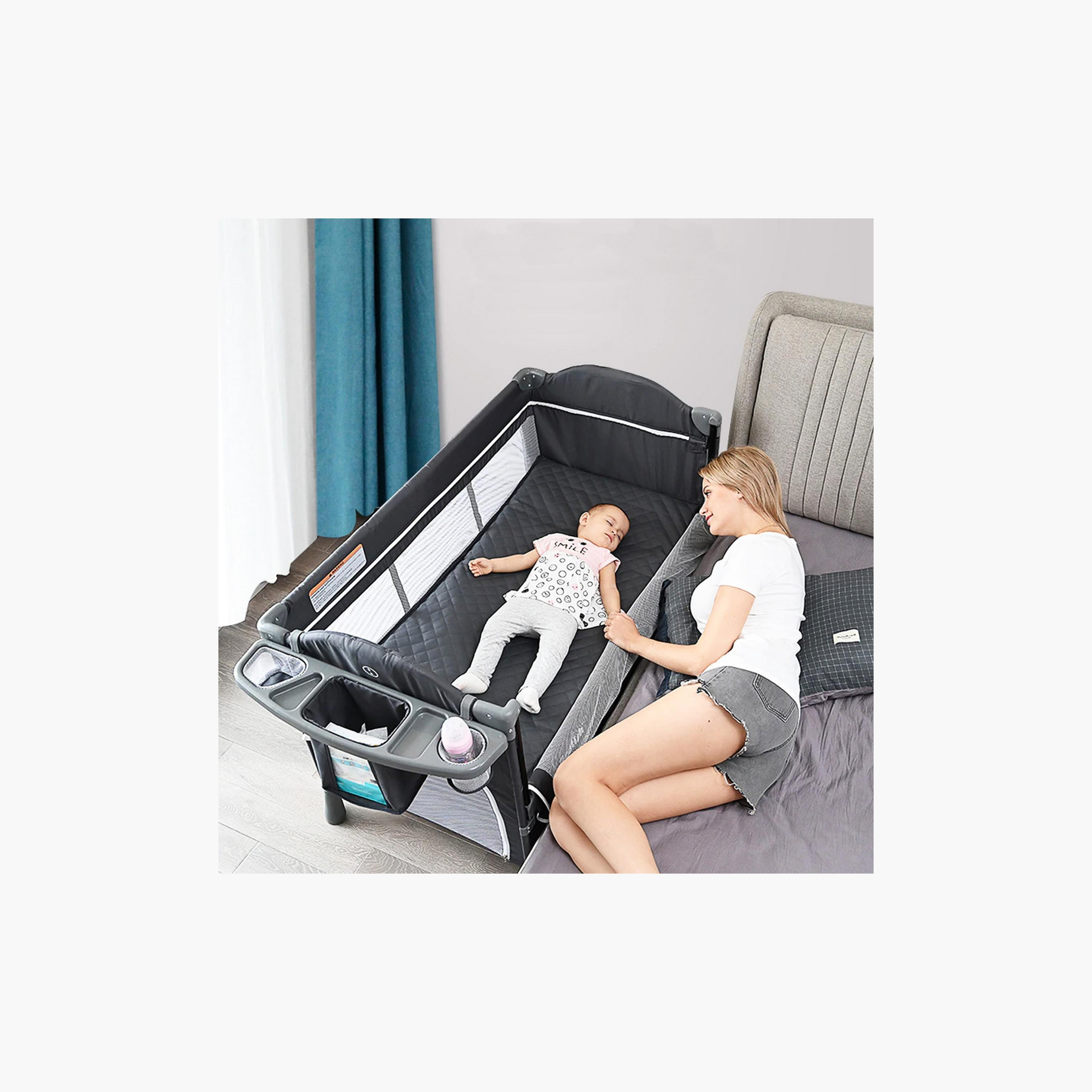 Teknum 4-in-1 Baby Bedside Co-Sleeper Bassinet and Playpen with Rocker-baby-nursery-furniture-cribsandbeds-bassinets-image-3