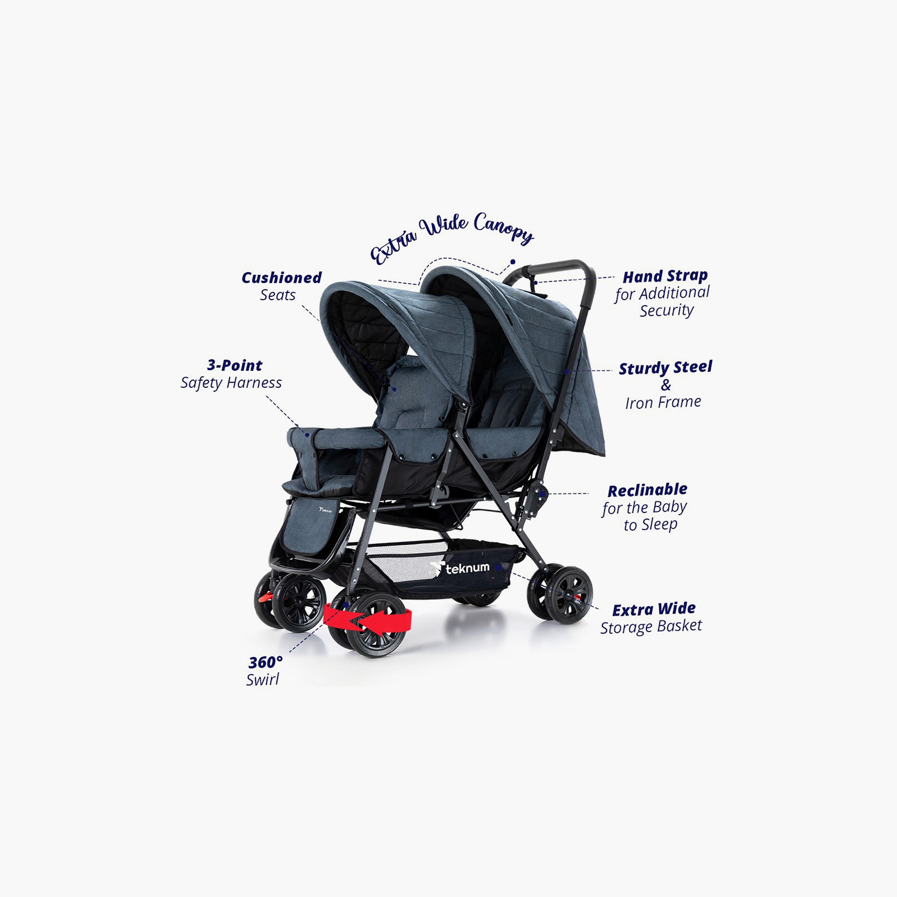 عربة أطفال مزدوجة مع مظلة من تيكنوم-baby-gear-strollersandprams-strollers-image-2