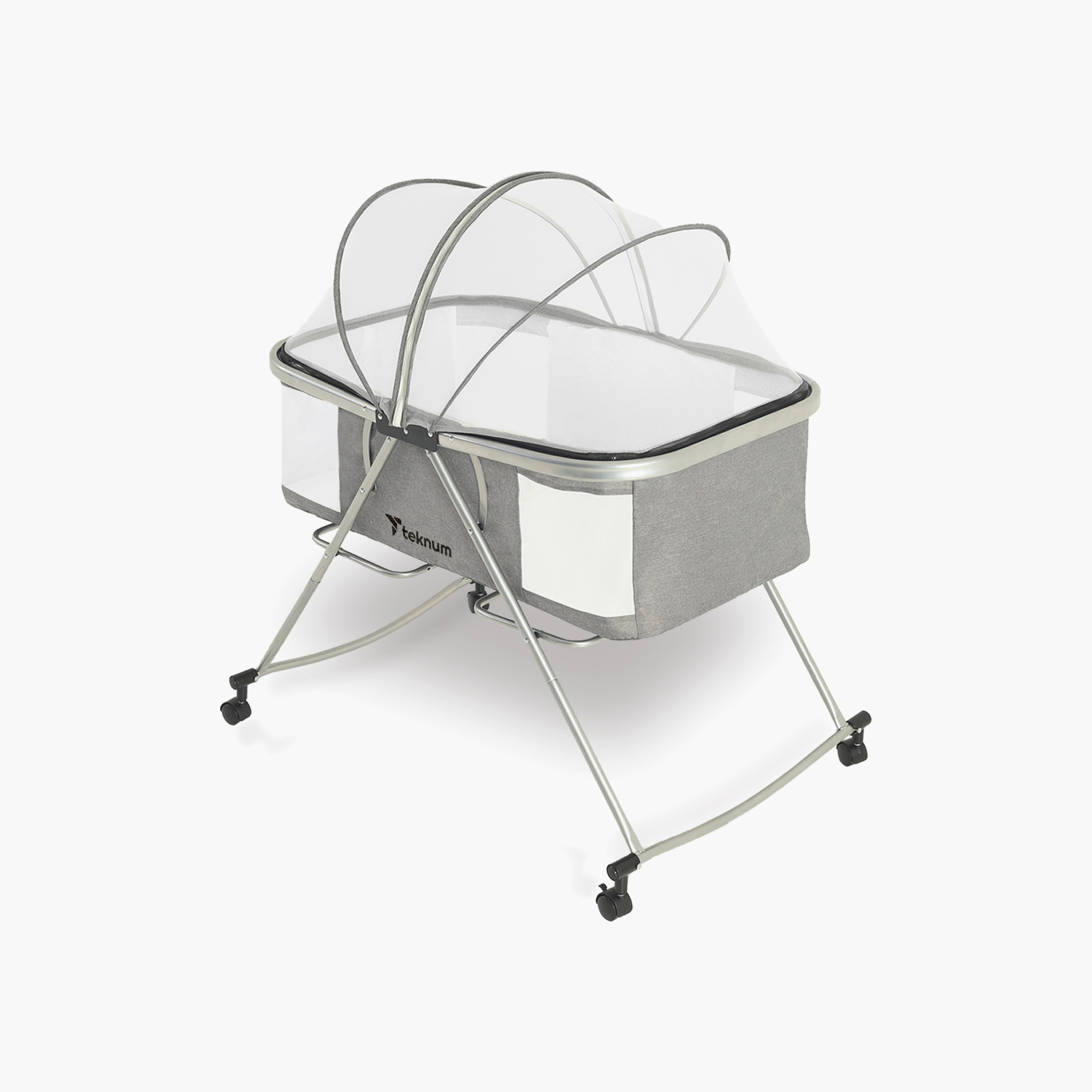 Teknum 3-in-1 Baby Cradle with Mosquito Net and Wheels-baby-nursery-furniture-cribsandbeds-bassinets-image-2