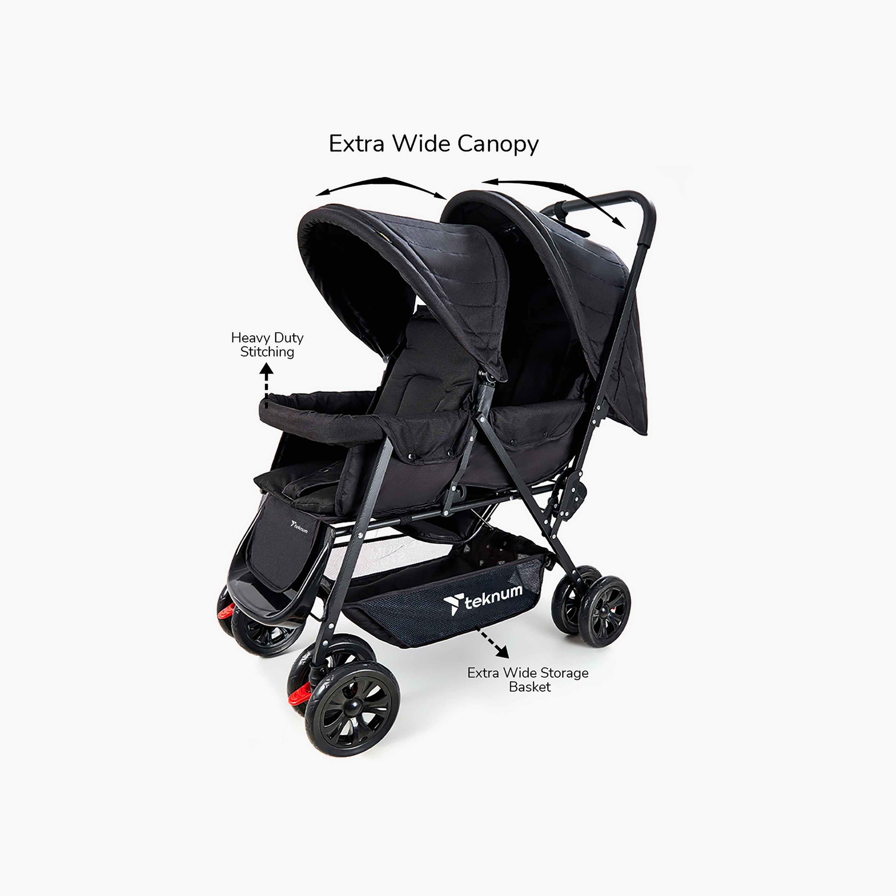 Teknum Double Baby Stroller with Canopy-baby-gear-strollersandprams-strollers-image-3