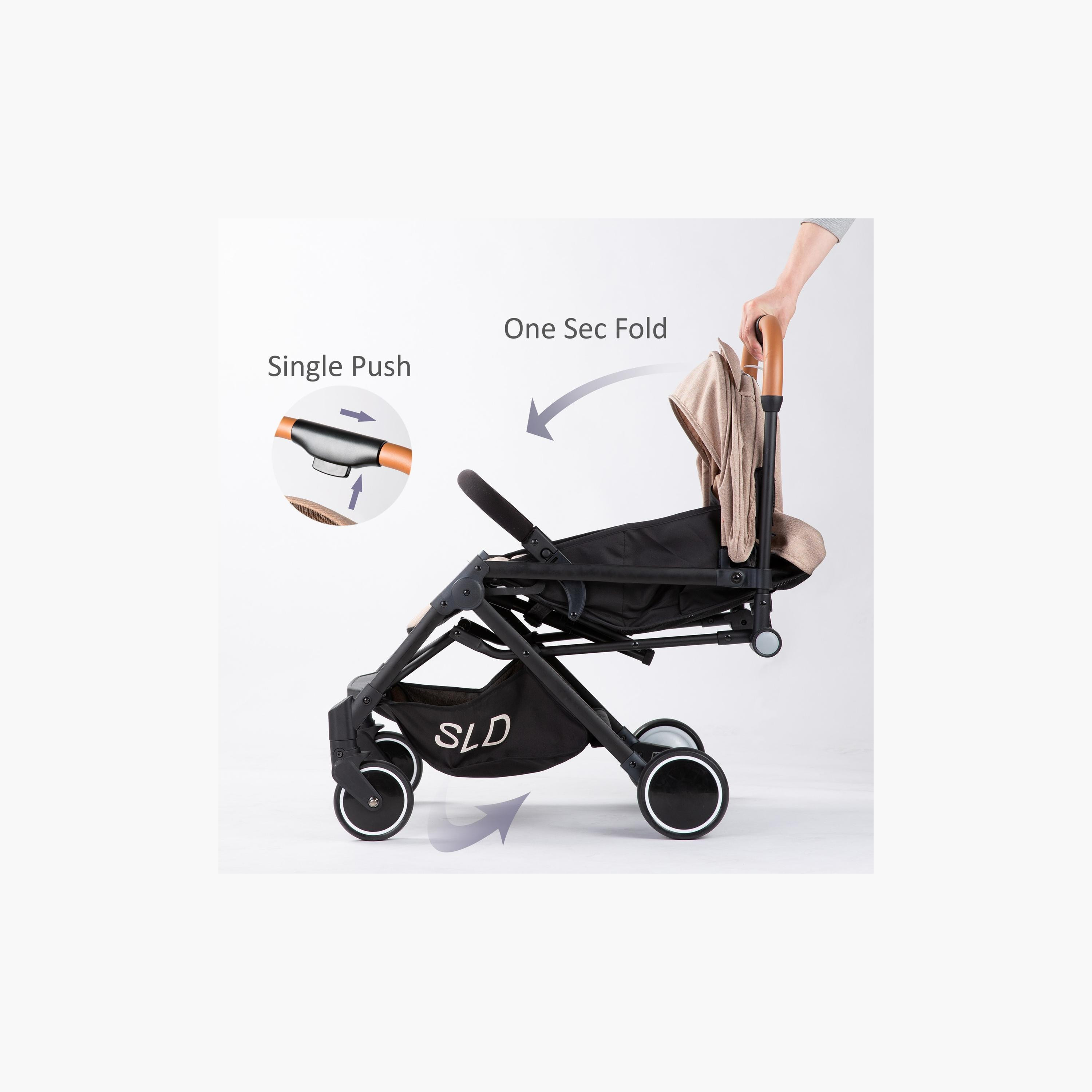 Teknum SLD Travel Lite Stroller with Carry Bag - Khaki-baby-gear-strollersandprams-strollers-image-6