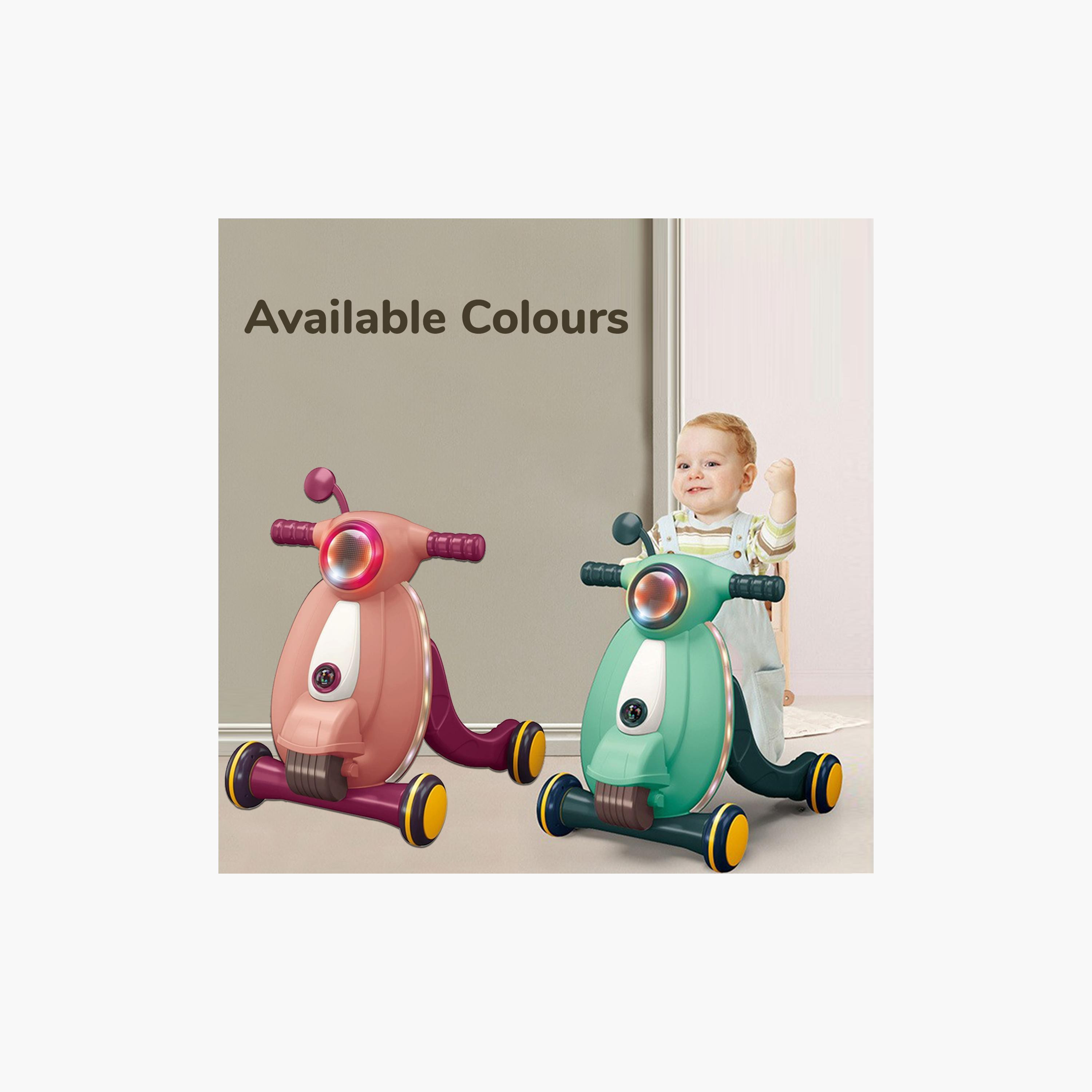 Little Story Multifunctional Baby Walker With Light & Music, Fun & Learning Toy, Green-baby-infantactivity-walkers-image-5