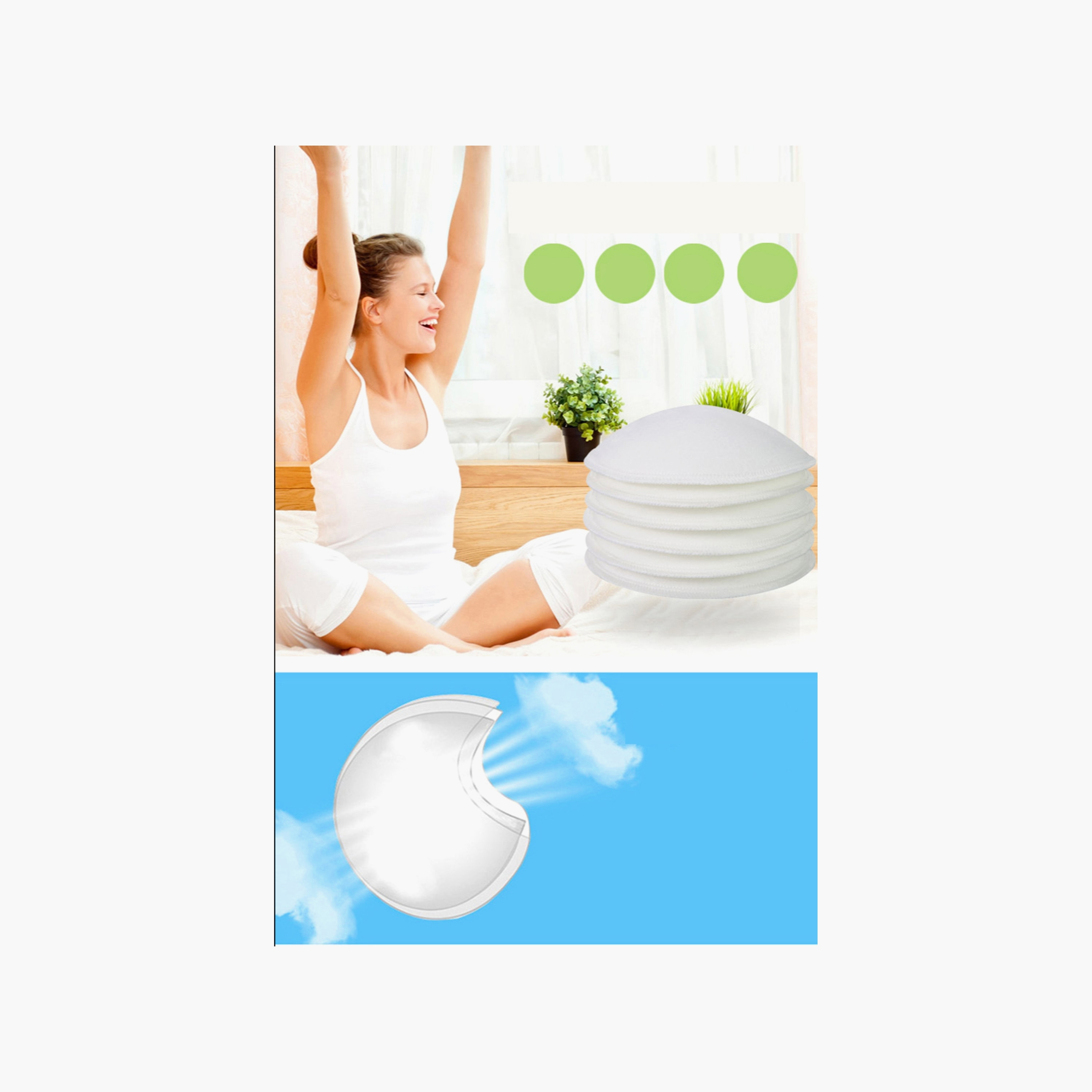 وسادات ثدي قابلة لإعادة الاستخدام من صنفينو - طقم من 4 قطع-baby-feeding-breastfeedingandcare-image-3