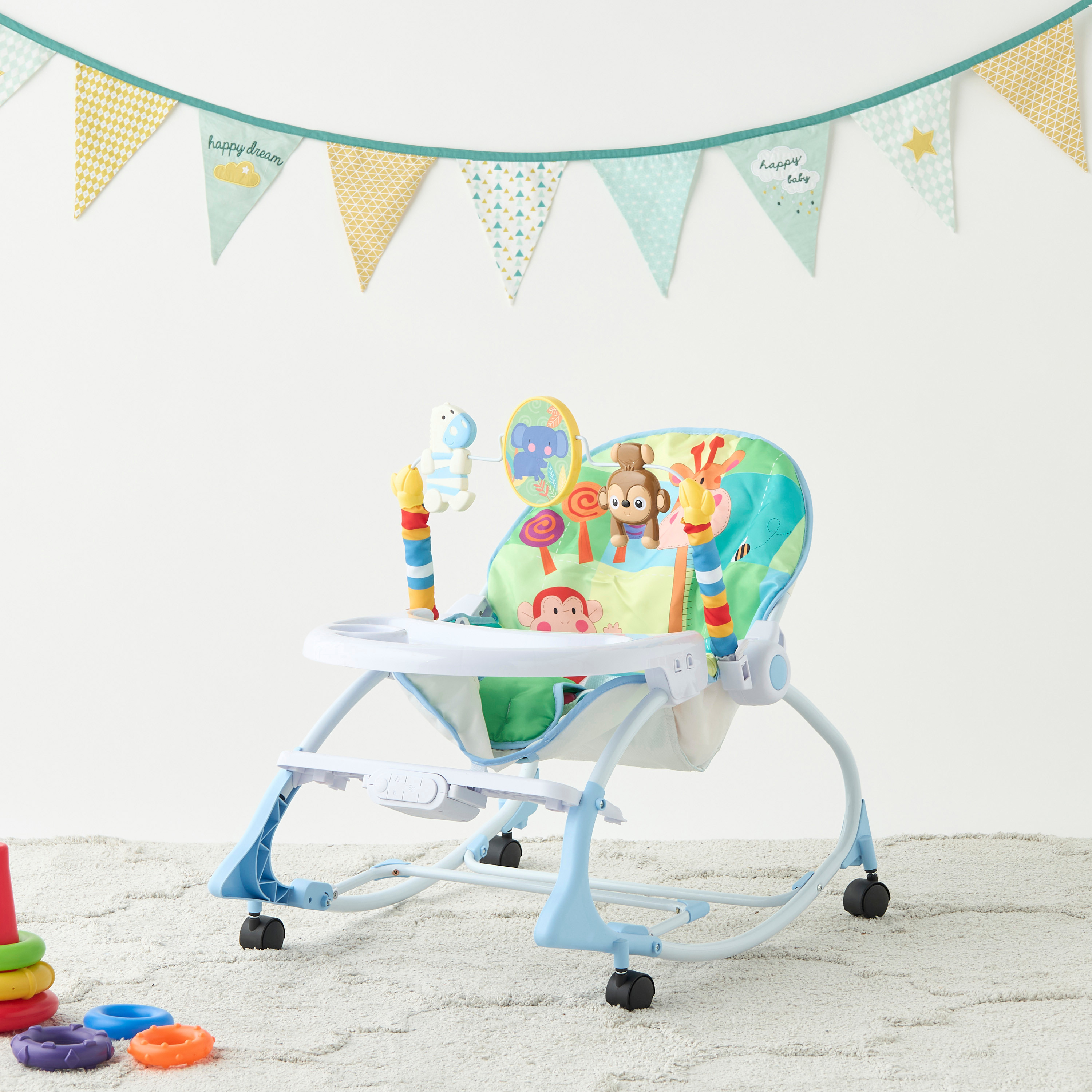 كرسي هزاز موسيقي بطبعات حيوانات من جونيورز-baby-infantactivity-rockers-image-1