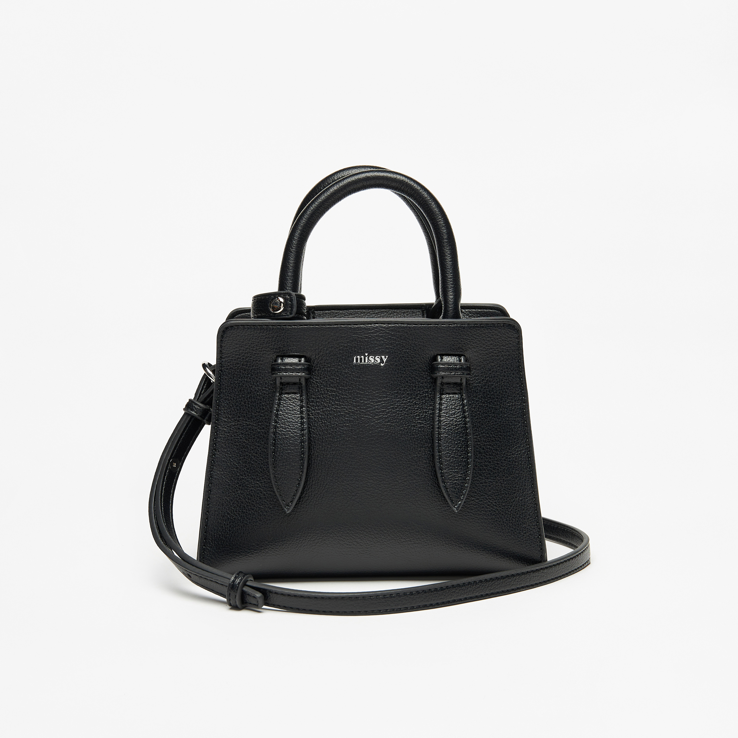 Missy Solid Tote Bag with Zip Closure and Double Handles-women-bagsandwallets-handbags-image-1