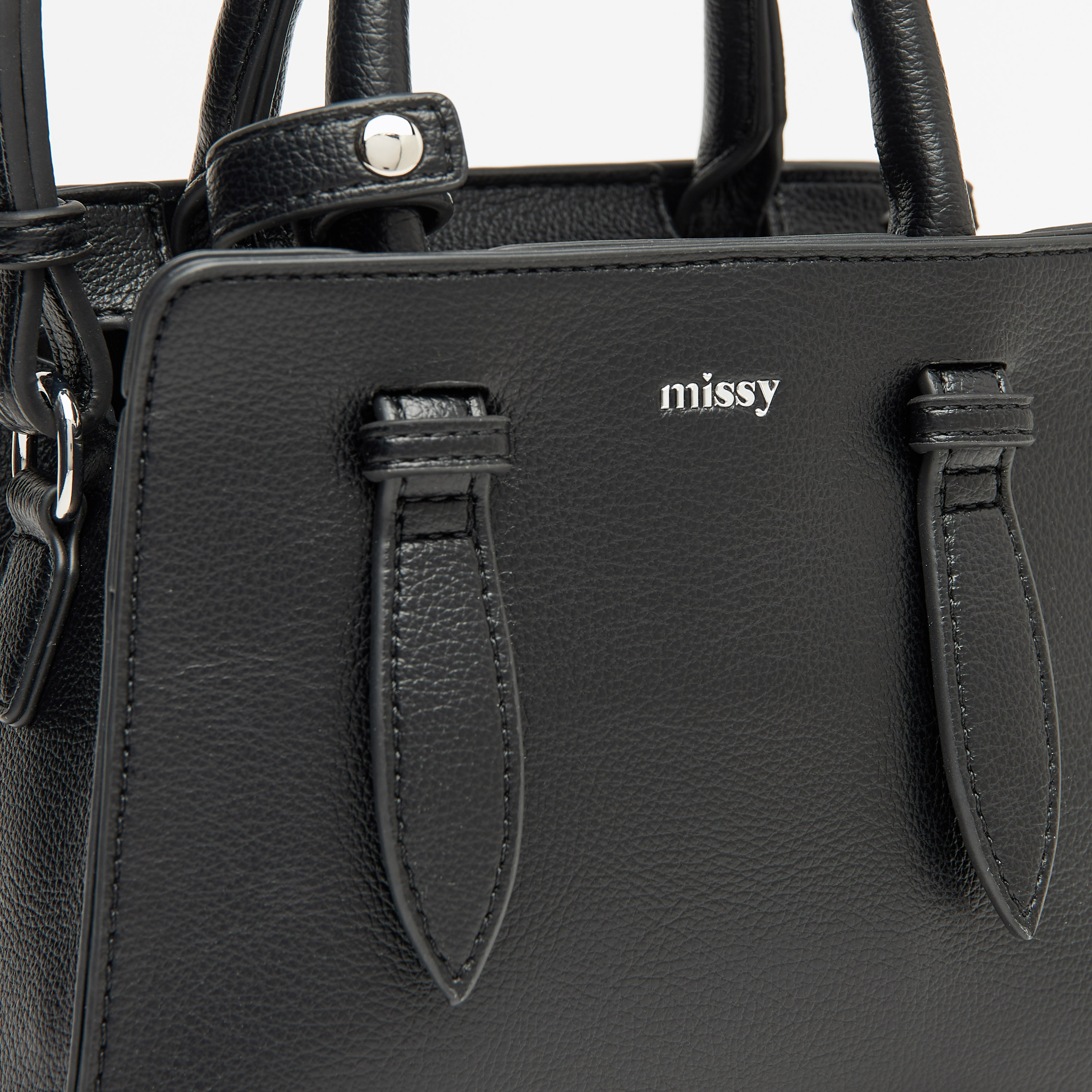Missy Solid Tote Bag with Zip Closure and Double Handles-women-bagsandwallets-handbags-image-3