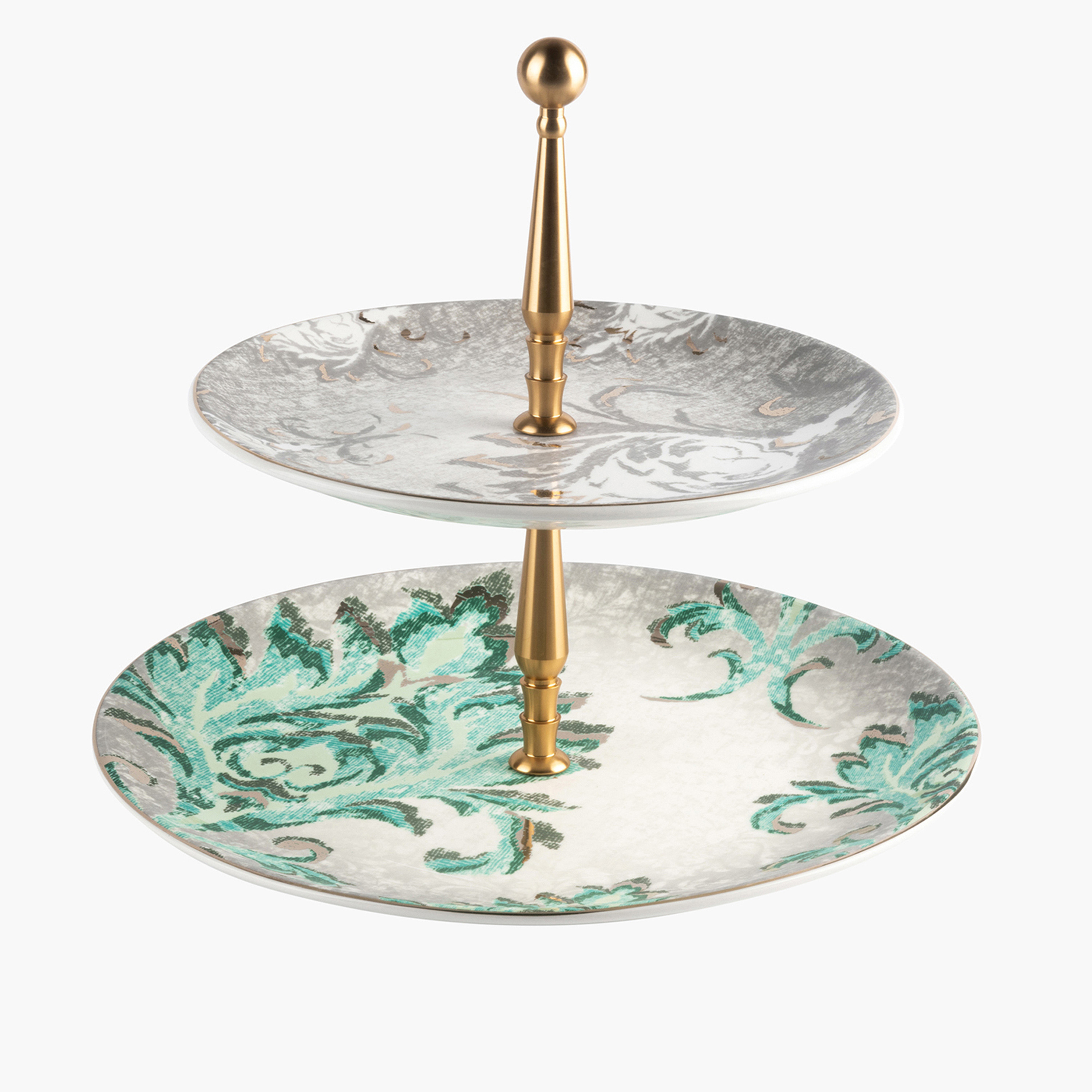 Otantik Harir 2-Tier Printed Porcelain Cake Stand-household-dining-serveware-cakestands-image-1