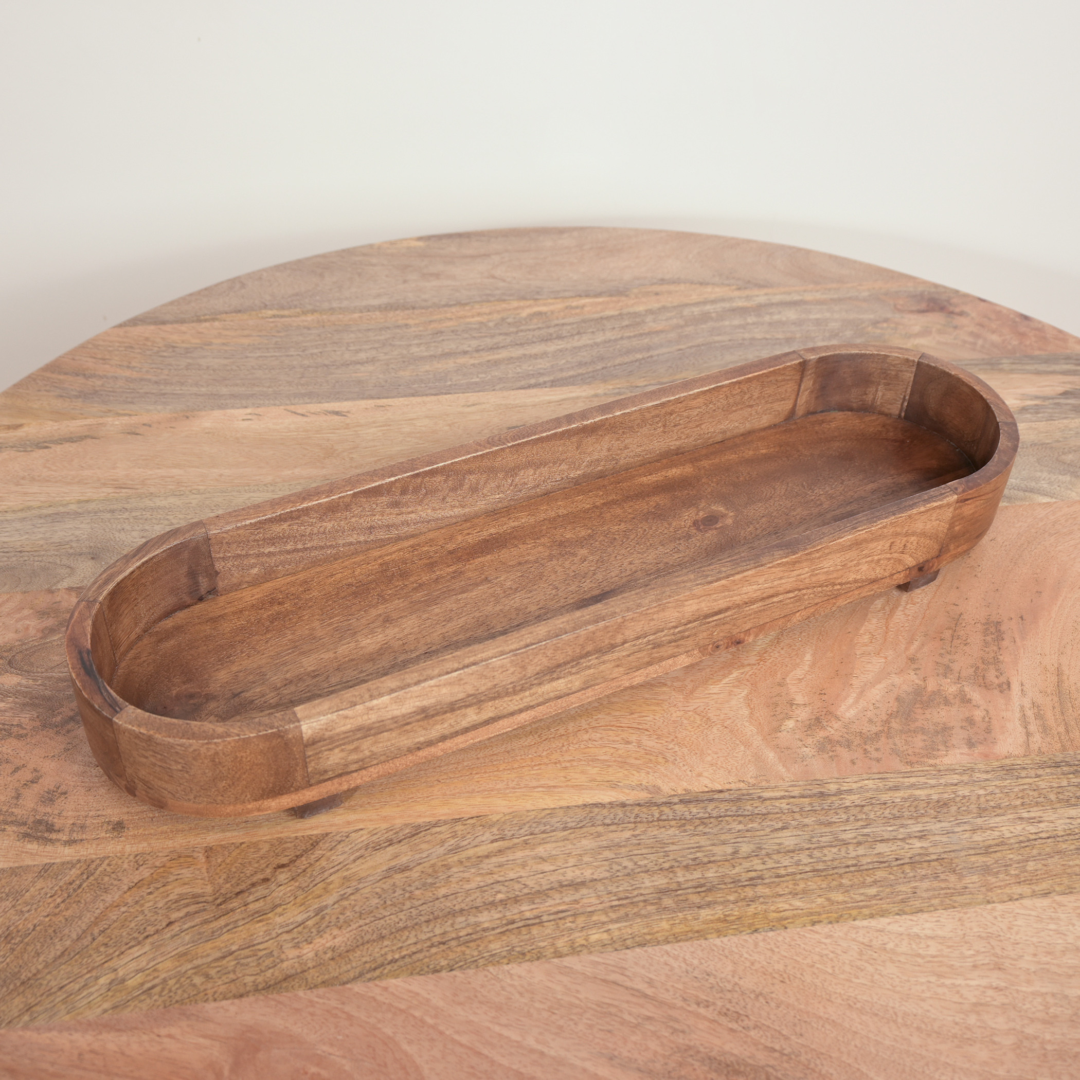 Home Carving Wooden Oval Serving Tray - 54x6 cms-household-dining-serveware-servingtrays-image-3