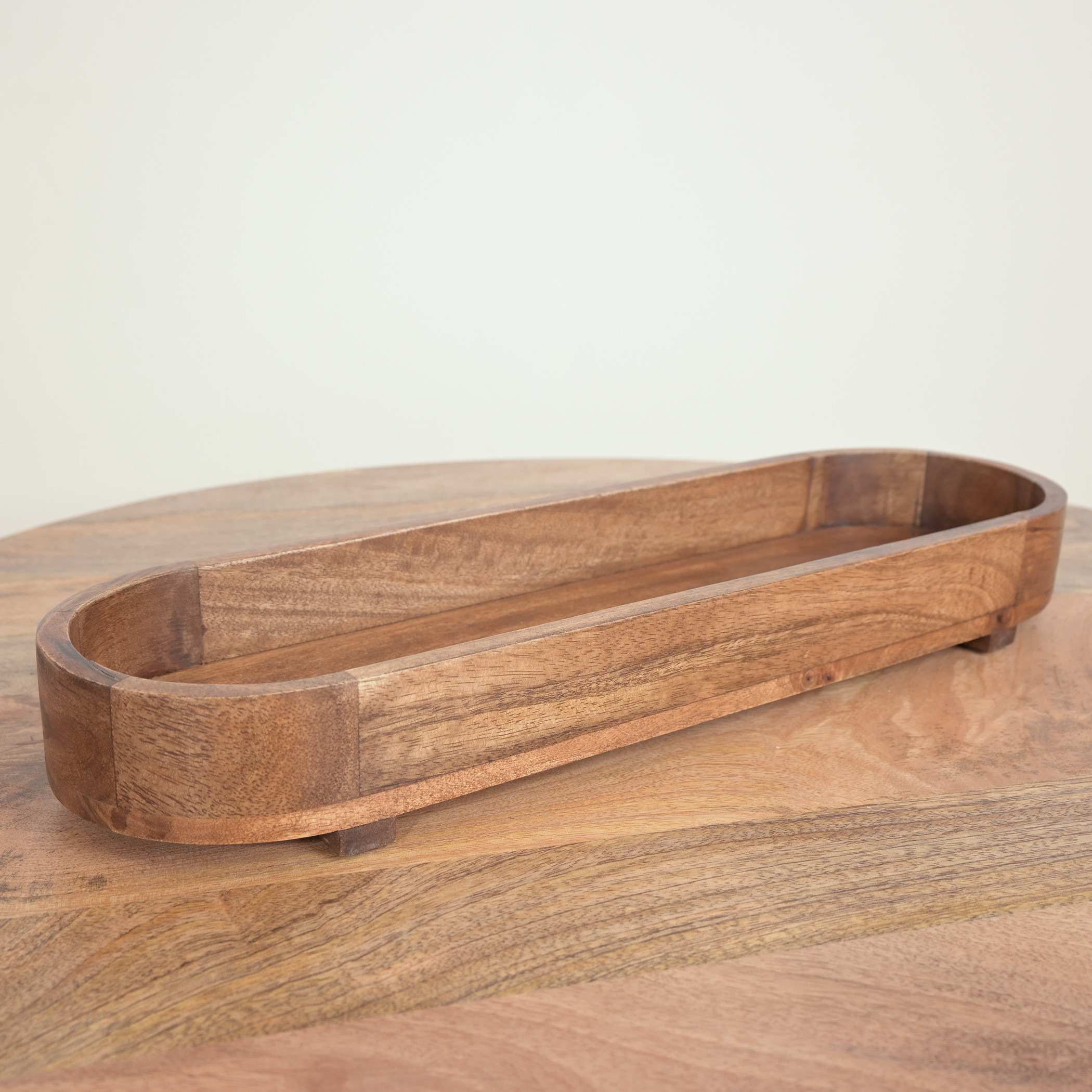 Home Carving Wooden Oval Serving Tray - 54x6 cms-household-dining-serveware-servingtrays-image-4