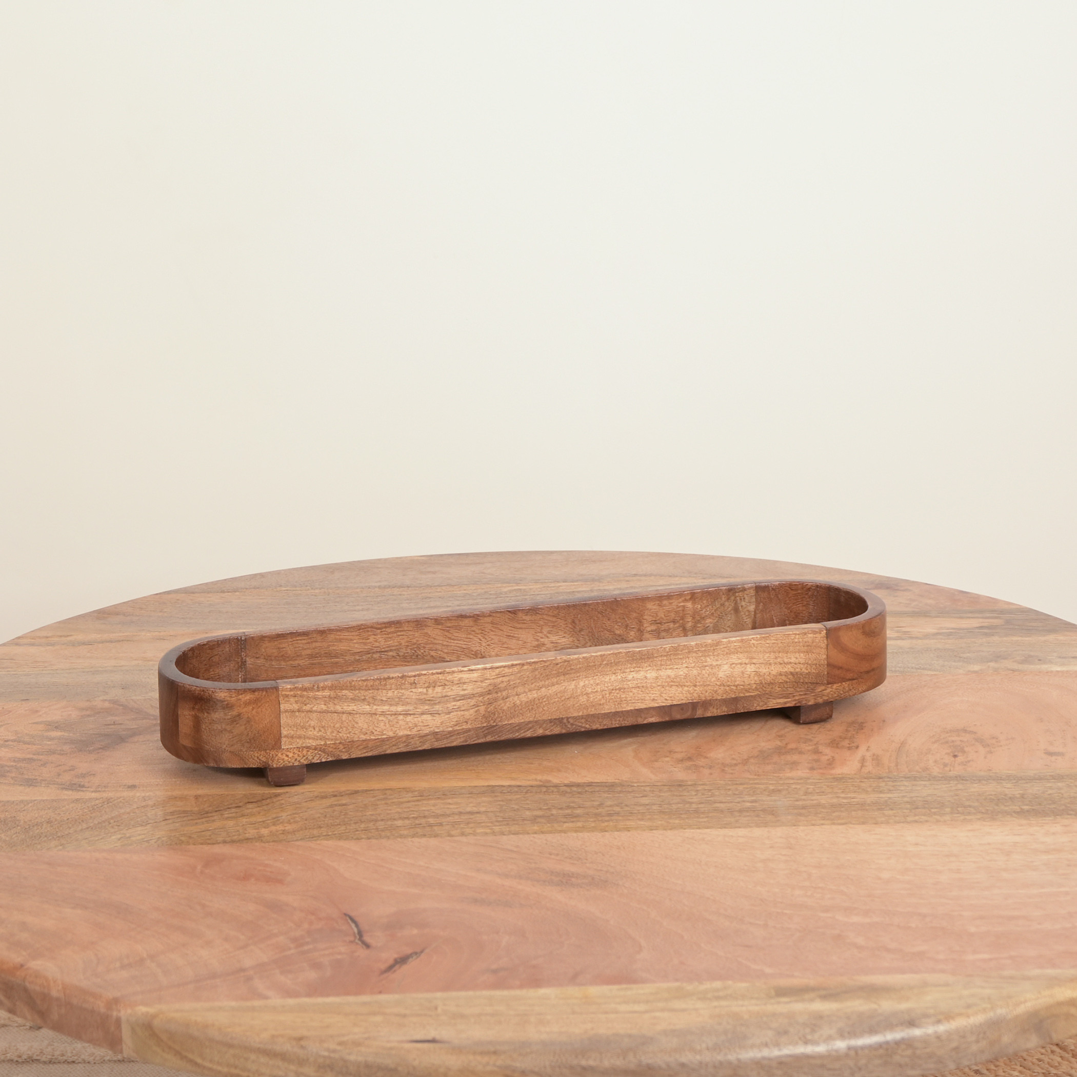 صينية تقديم خشب بيضاوية من هوم كارفينج - 49x12 سم-household-dining-serveware-servingtrays-image-1