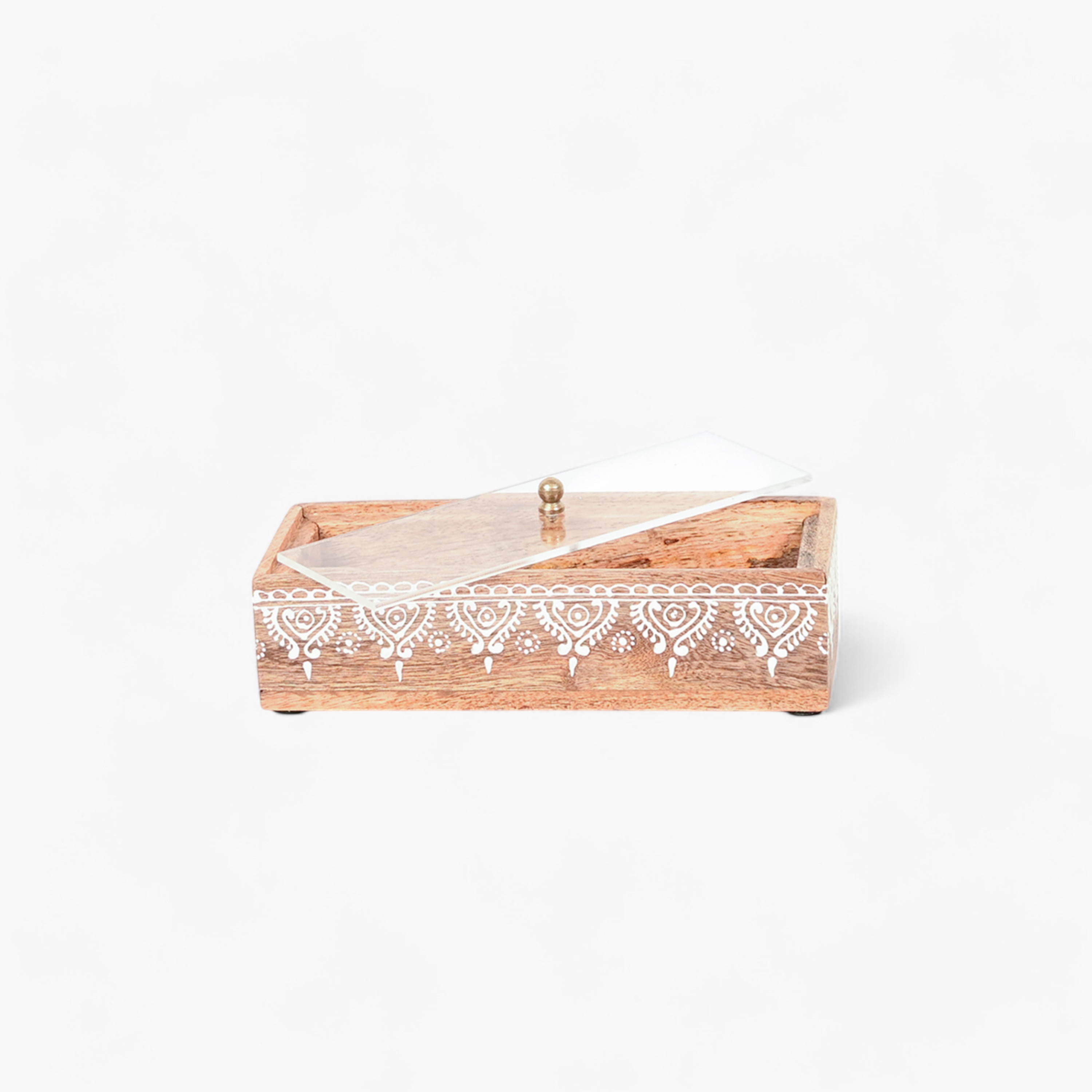 Home Carving Handcrafted Decorative Wooden Box with Acrylic Lid-household-dining-serveware-servingtrays-image-3