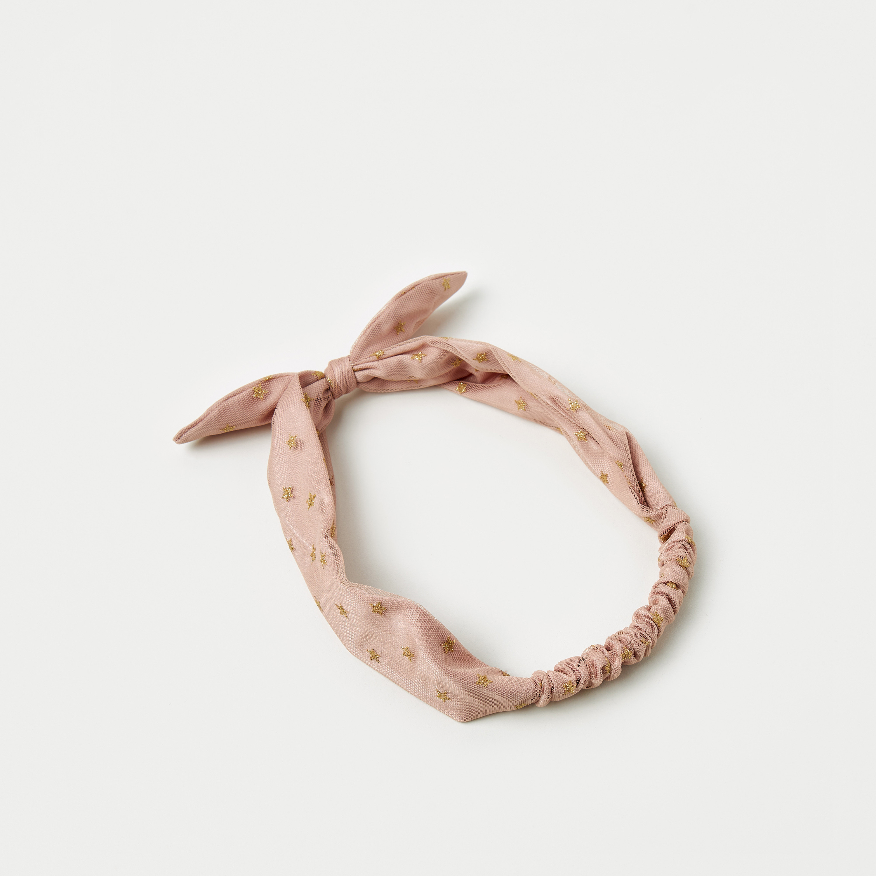Charmz Star Glitter Print Elasticated Headband with Bow Detail-girls-accessories-hairaccessories-image-2
