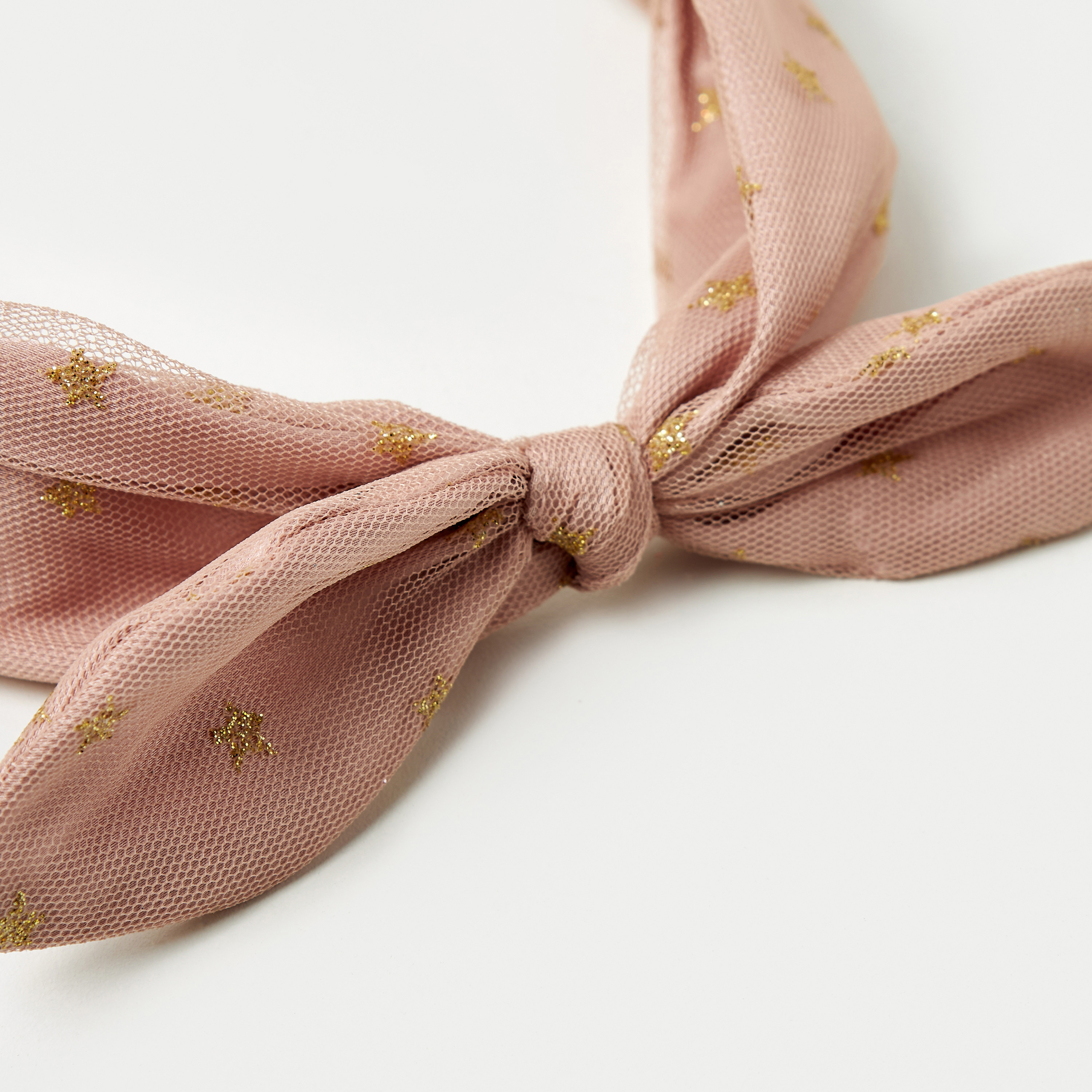 Charmz Star Glitter Print Elasticated Headband with Bow Detail-girls-accessories-hairaccessories-image-3