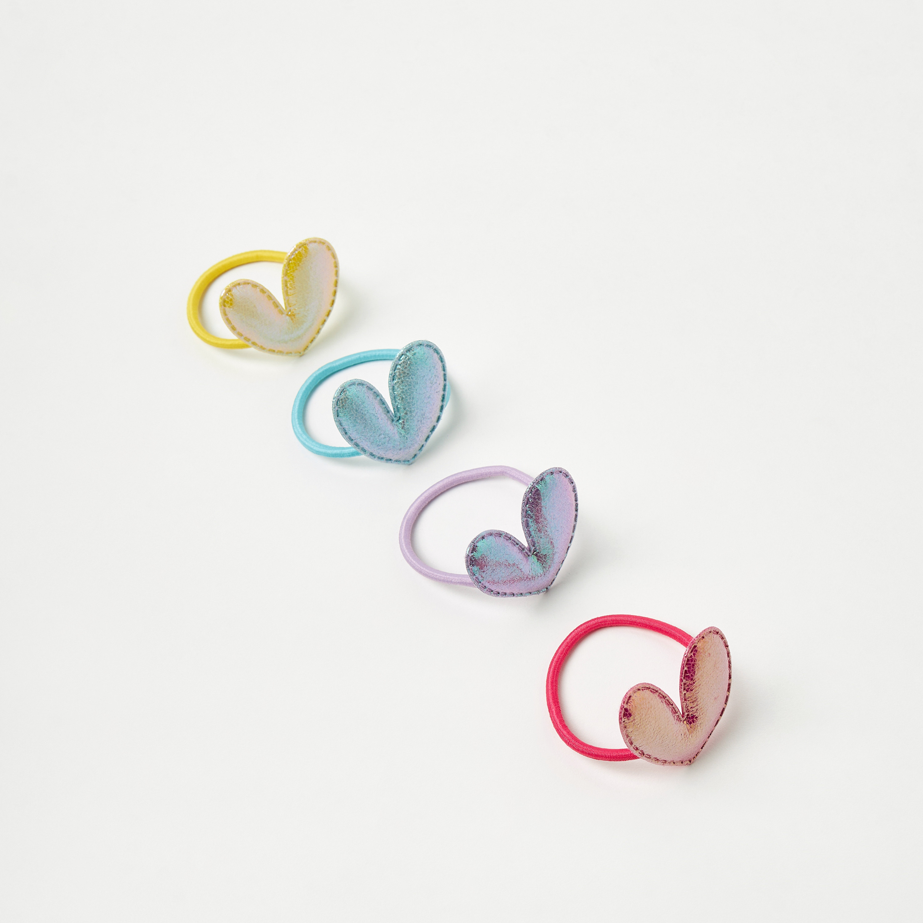 Charmz Heart Accented Hair Tie - Set of 4-baby-girls-accessories-hairaccessories-image-1