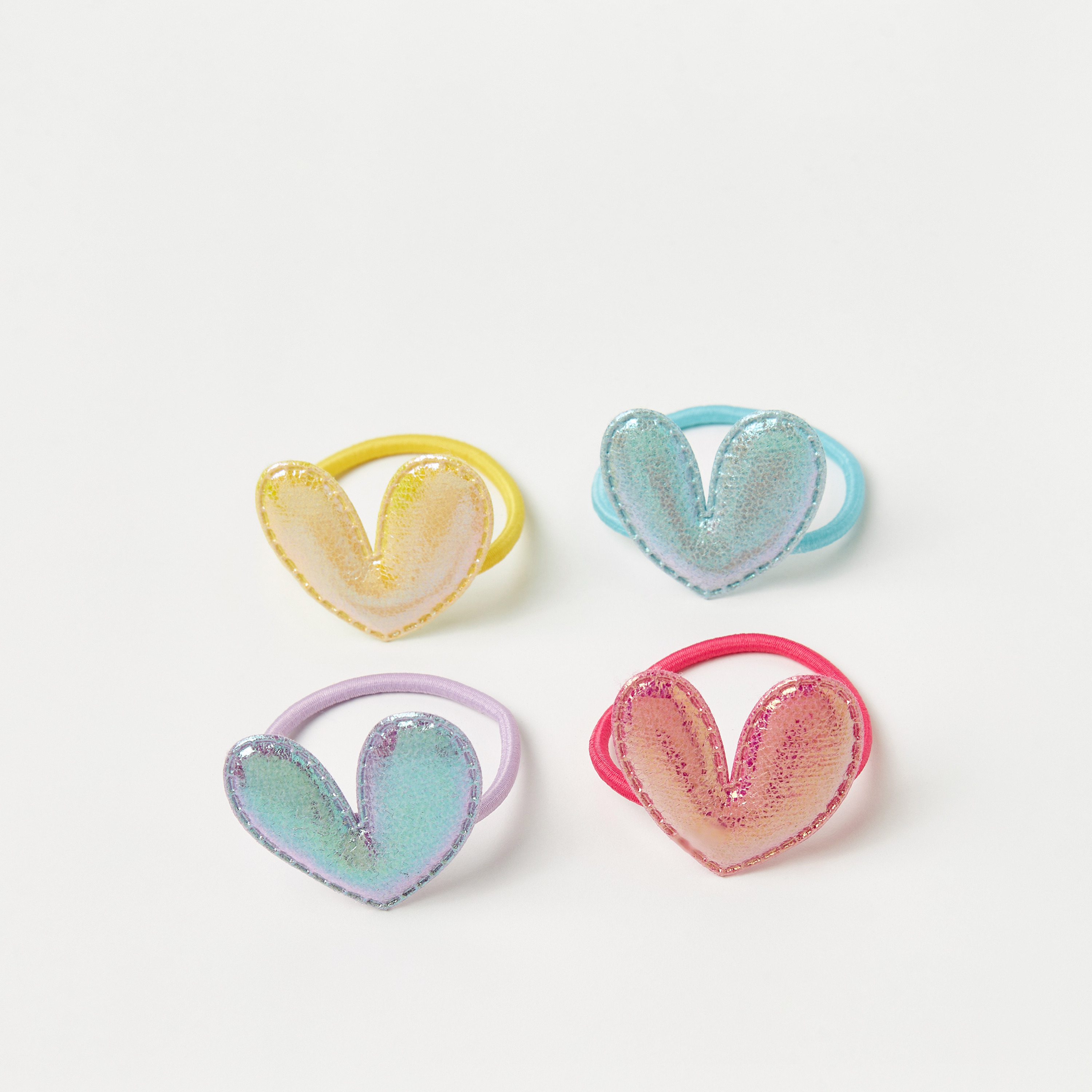 Charmz Heart Accented Hair Tie - Set of 4-baby-girls-accessories-hairaccessories-image-2